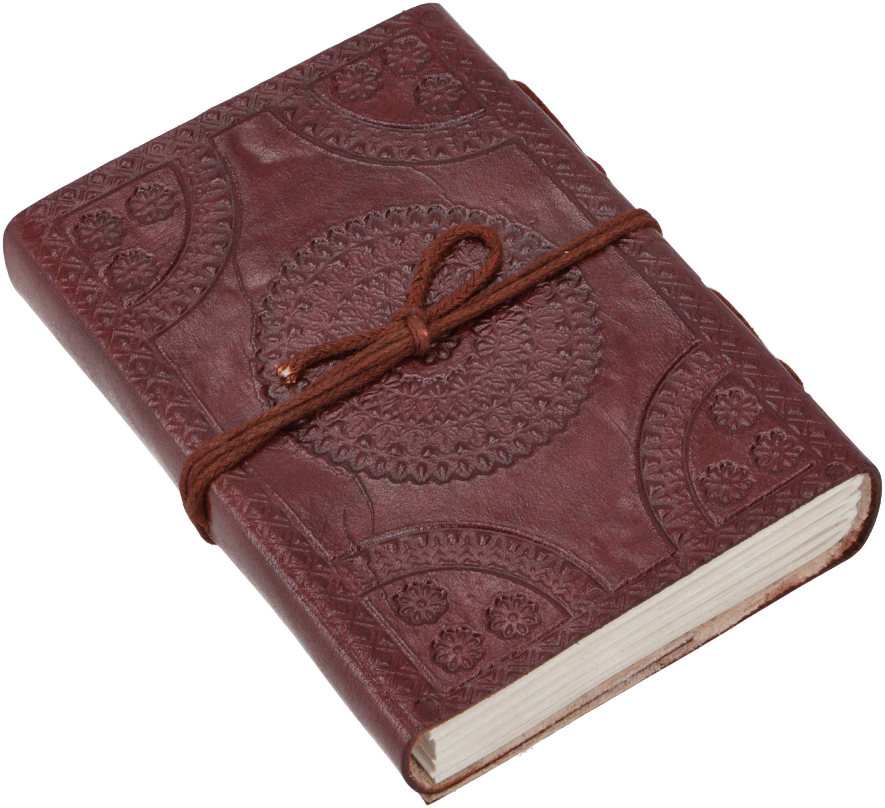 9*12 Tagebuch mit Guru-Shop Buddha/ Tagebuch Notizbuch, Lederbuch, Ledereinband.. cm