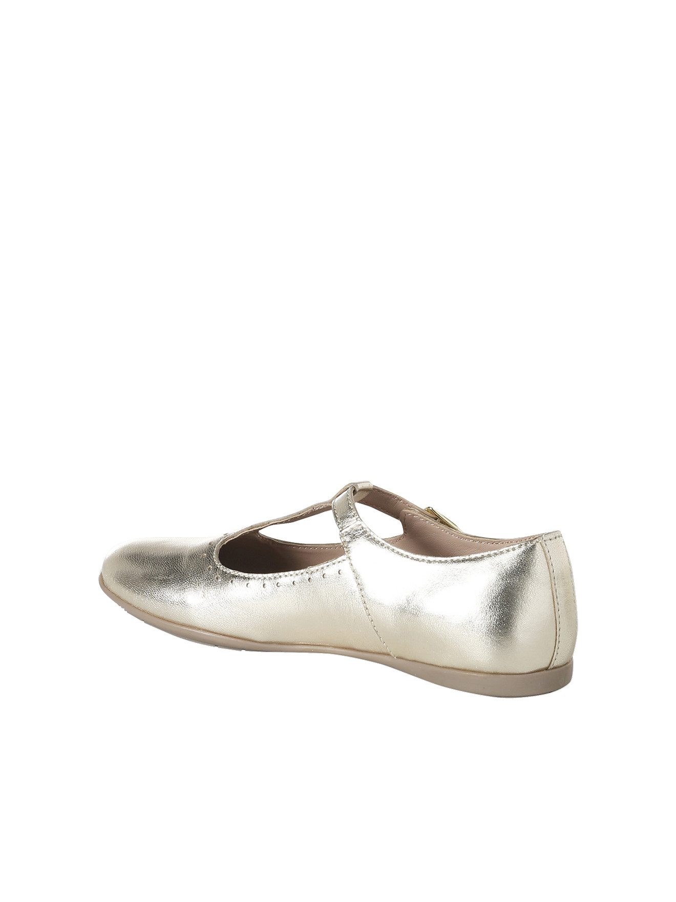 vertbaudet Mädchen Leder-Ballerinas in Metallic-Optik Ballerina