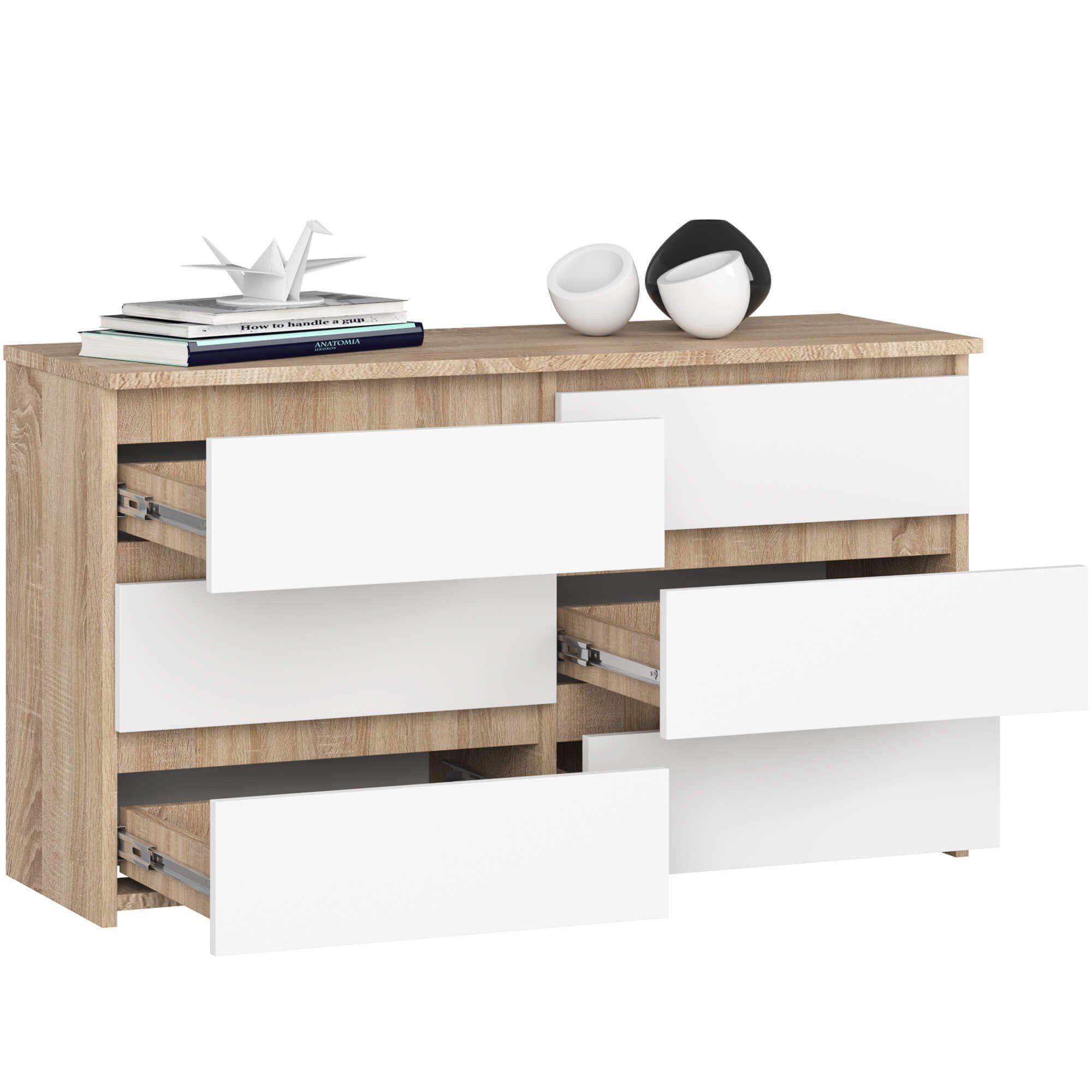 Raumhirsch Furniture Kommode 6 Schubladen Kommode - Elegant & Pflegeleicht - Sideboard, (viele Farbvarianten - Maße: 100 x 57 x 35 cm) - Hochwertig & stabil