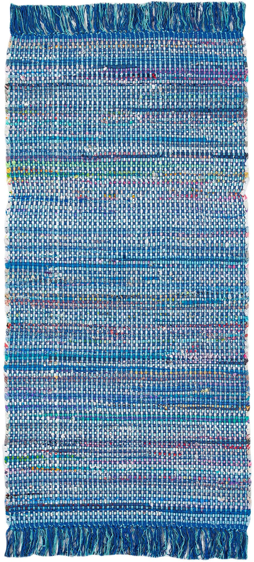 Andiamo Teppich Frida, rechteckig, Höhe: 8 mm, Handweb Teppich, Fleckerl, reine Baumwolle, handgewebt, mit Fransen