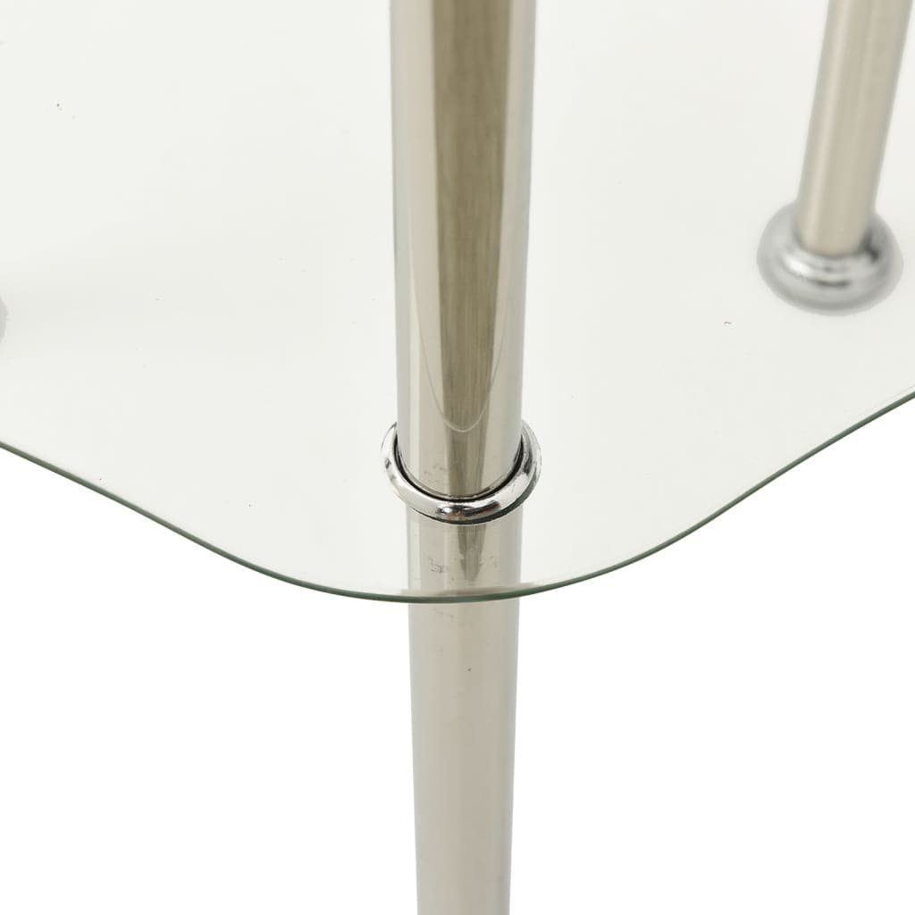Beistelltisch Hartglas Ablagen cm Transparent 38x38x50 (1-St) furnicato mit 2