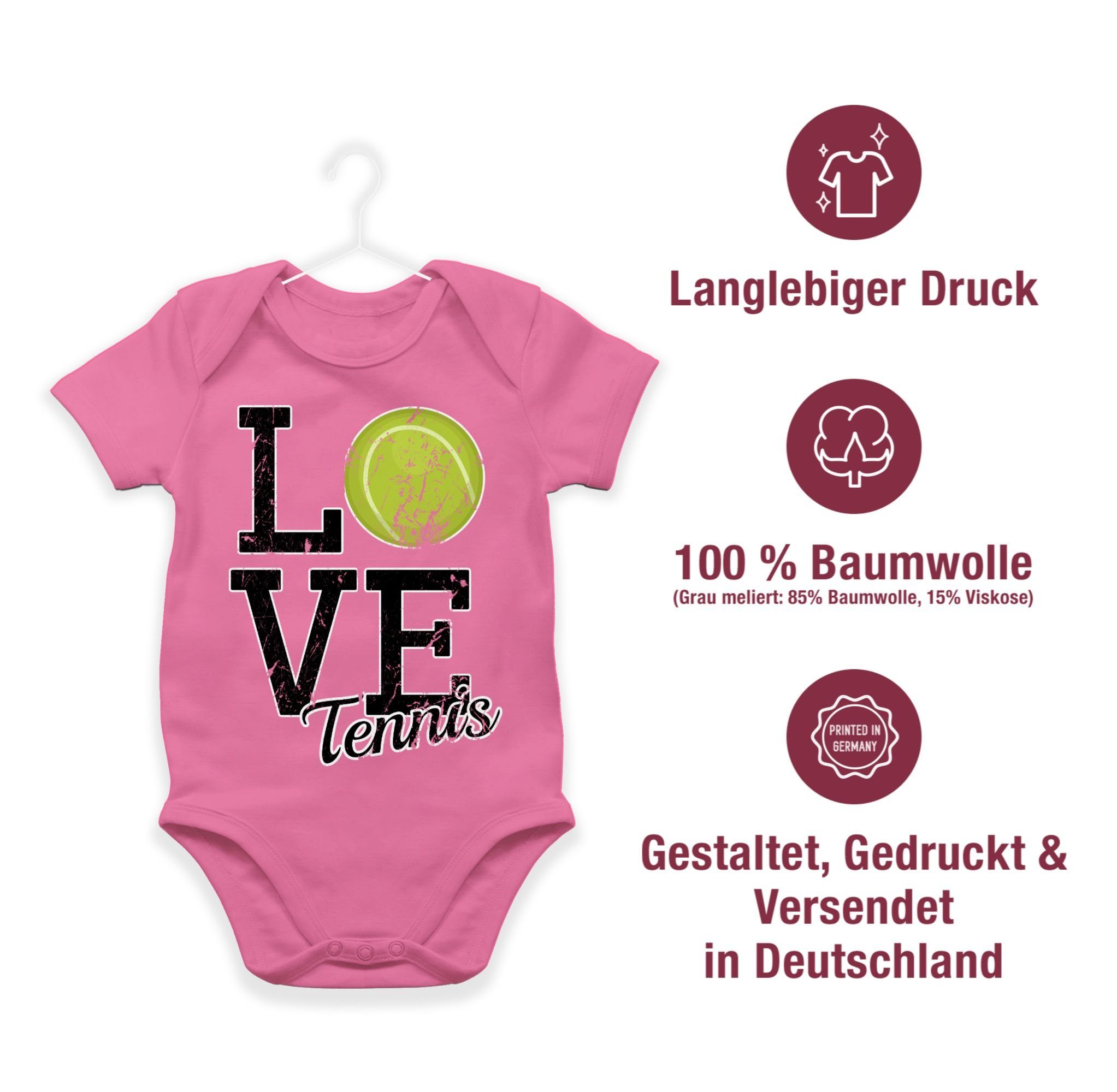 Baby Sport & Shirtbody Shirtracer Tennis Love Pink 1 Bewegung