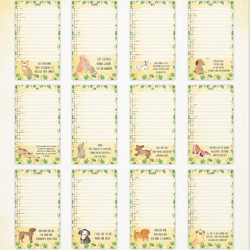 Mr. & Mrs. Panda Familienkalender 2024 Hund Collection - Weiß - Geschenk, Hunderasse, Jahreskalender, T