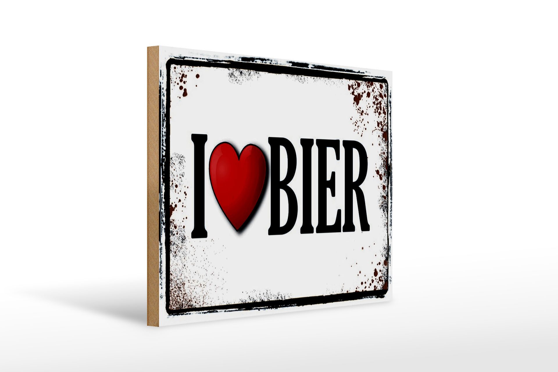 Holzbild 40x30cm i love Bier Wanddeko