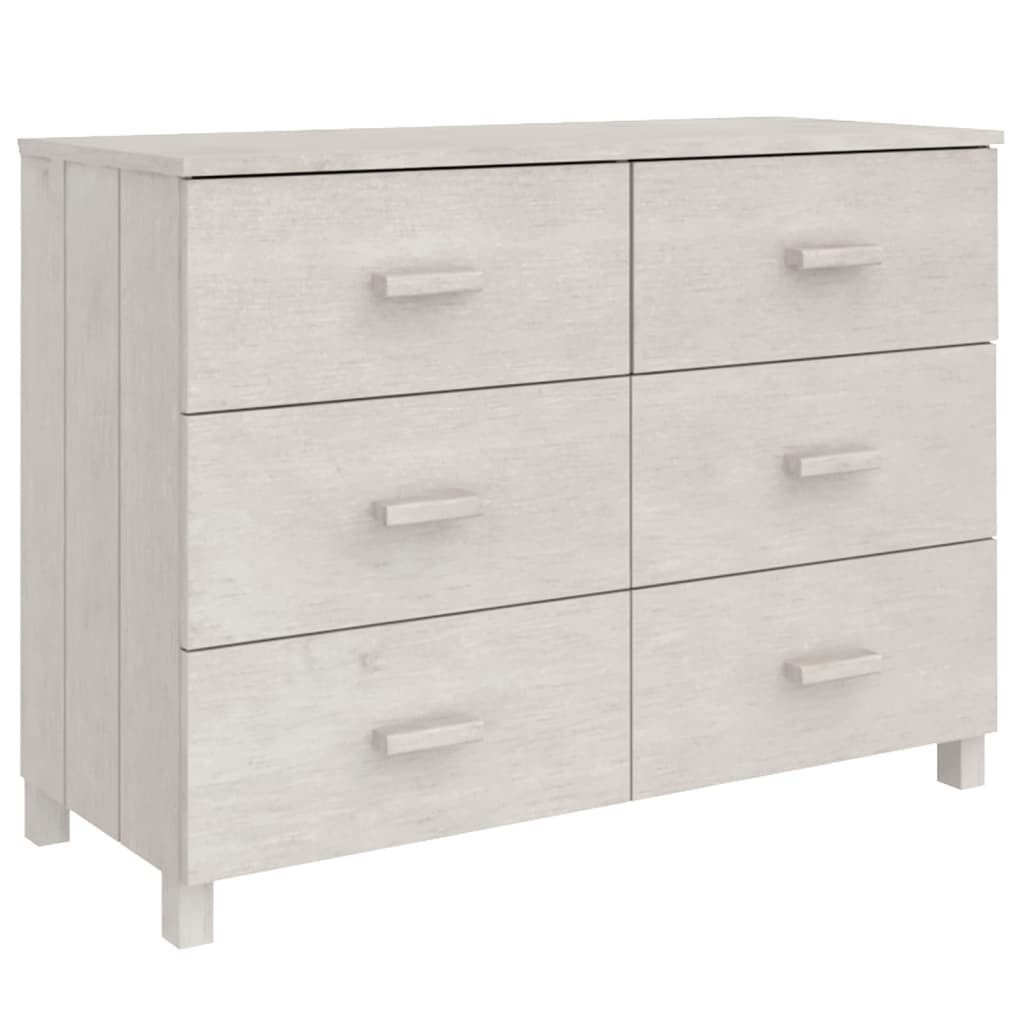 vidaXL Sideboard NA Sideboard Weiß 113x40x80 cm Massivholz Kiefer