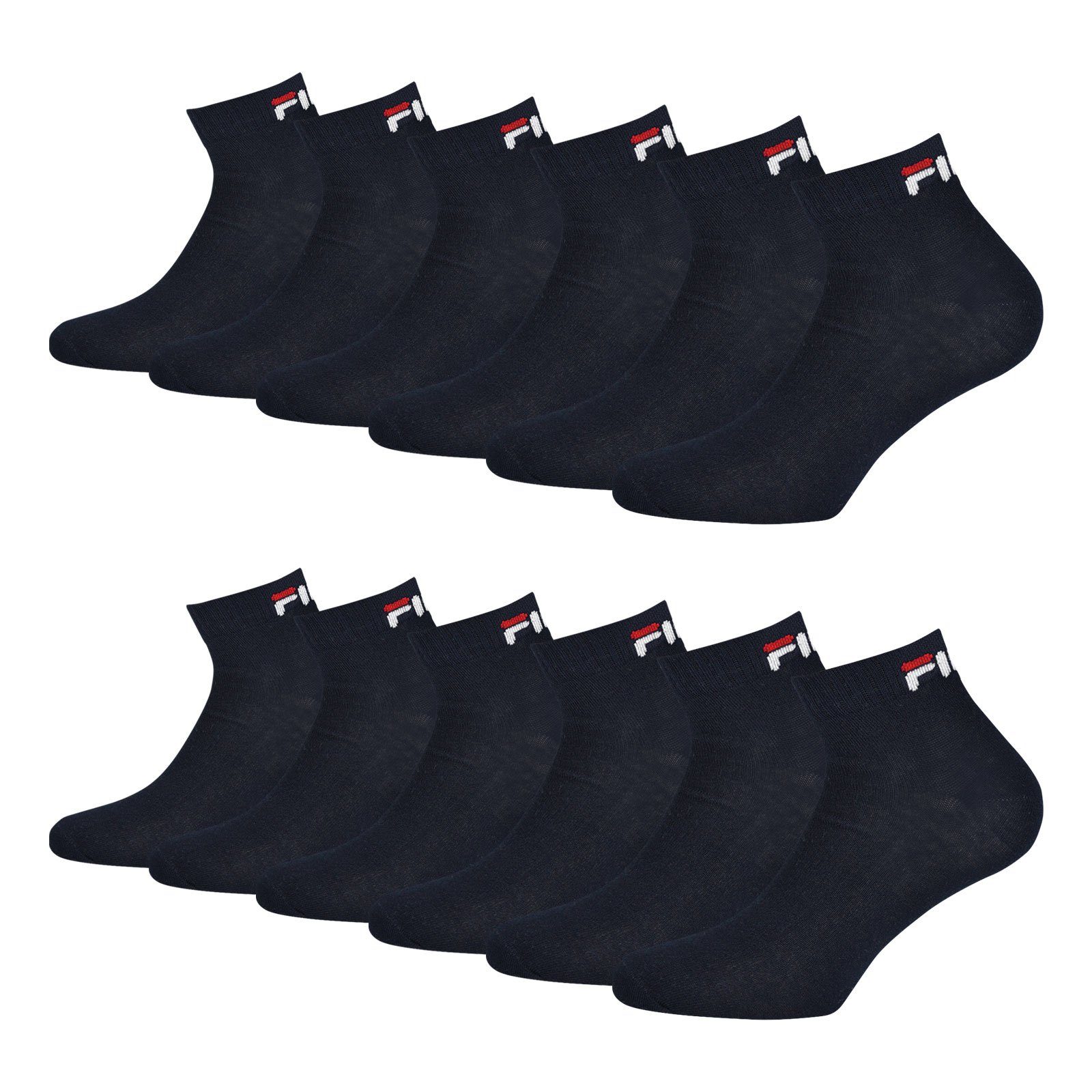 Fila Sportsocken Quarter Socken (6-Paar) mit weichem Rippbündchen 321 navy