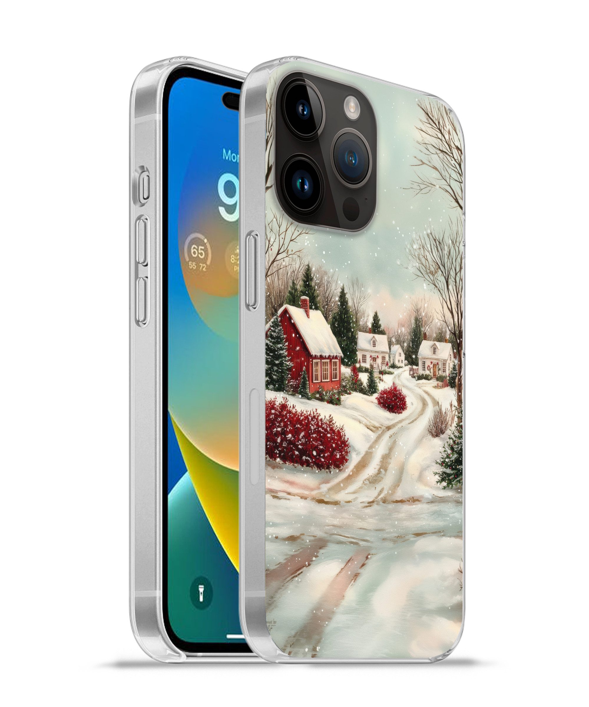 MuchoWow Handyhülle für Apple iPhone 14 Pro Max Weihnachtsstimmung - Ländlich - Rot, Smartphone-Bumper, Print, Handy Schutzhülle Dünn