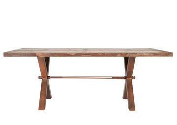 furnling Tischgestell Den Haag, X-förmig aus Stahl für Platten von 160 cm bis 240 cm, antikbraun