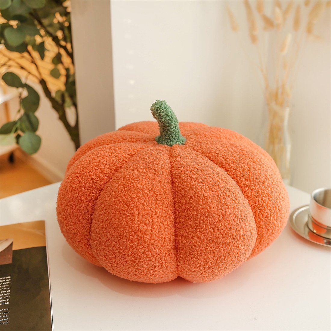 DÖRÖY Dekokissen Halloween kreatives Kürbis-Kissen-Spielzeug, Halloween-Plüschtiere orange