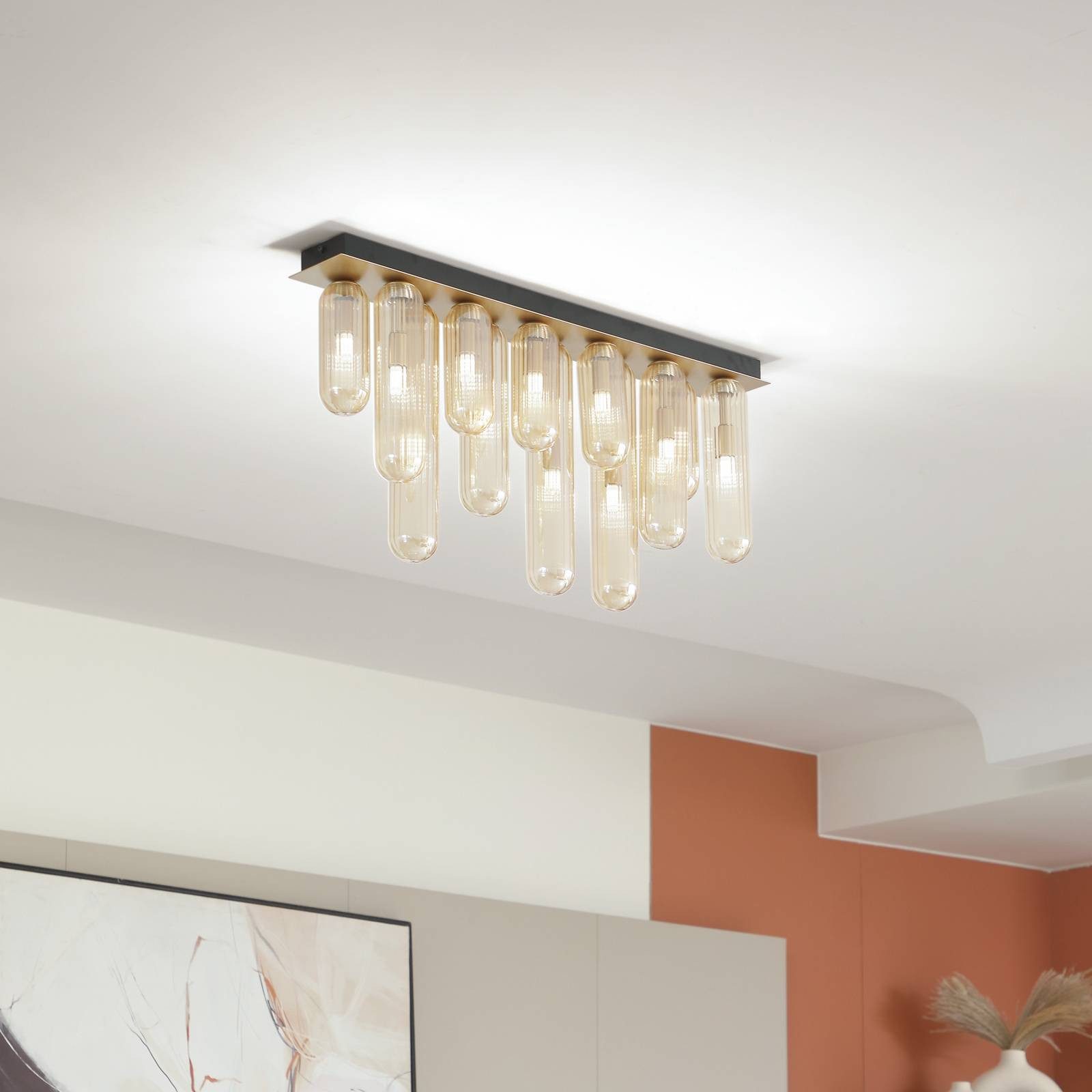 Lucande Deckenleuchten Freylin, Glas Creme IP20, 12 x 8 W LED