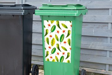 MuchoWow Wandsticker Dschungel - Blätter - Design (1 St), Mülleimer-aufkleber, Mülltonne, Sticker, Container, Abfalbehälter