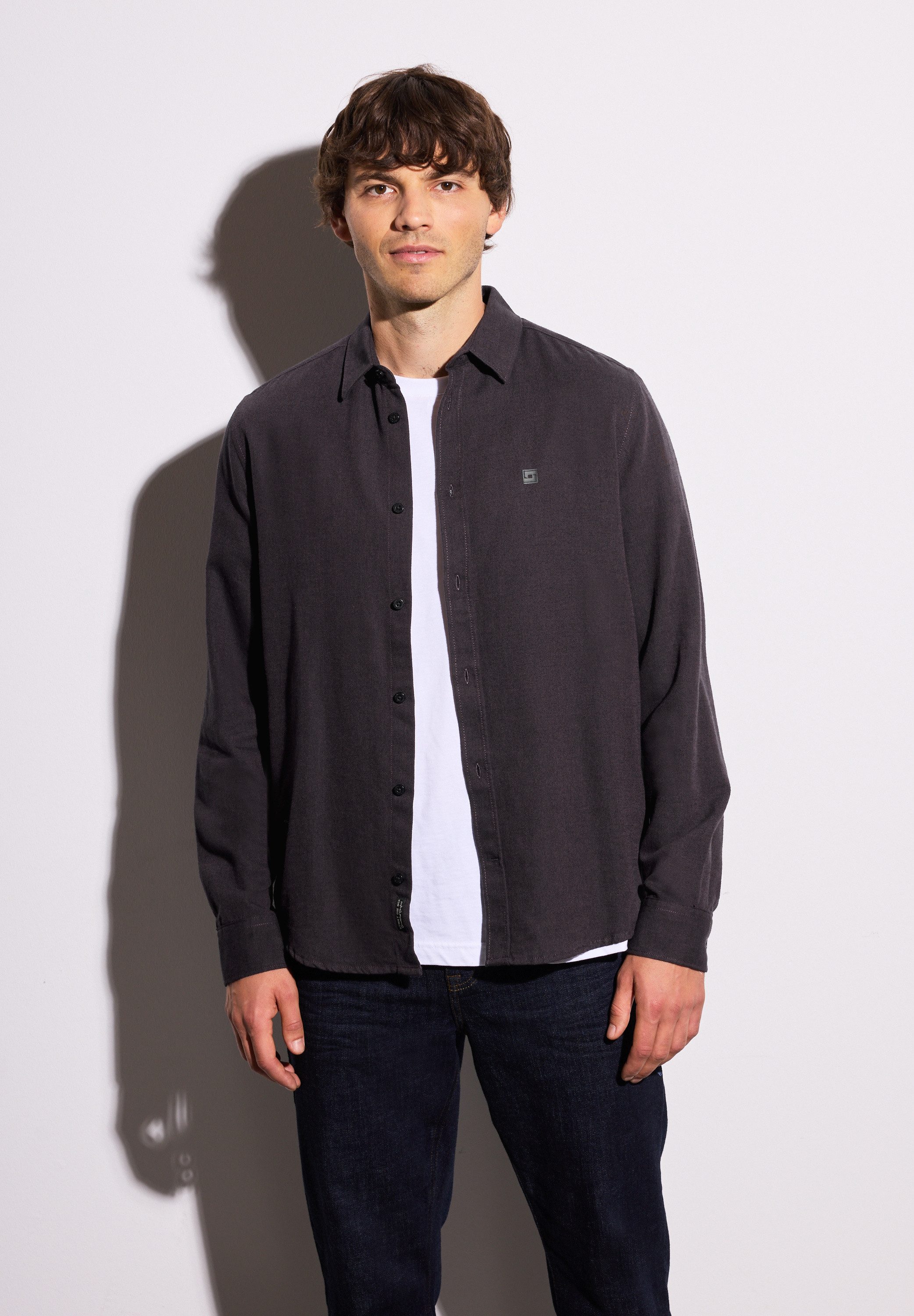STREET ONE MEN Langarmhemd aus reiner günstig online kaufen