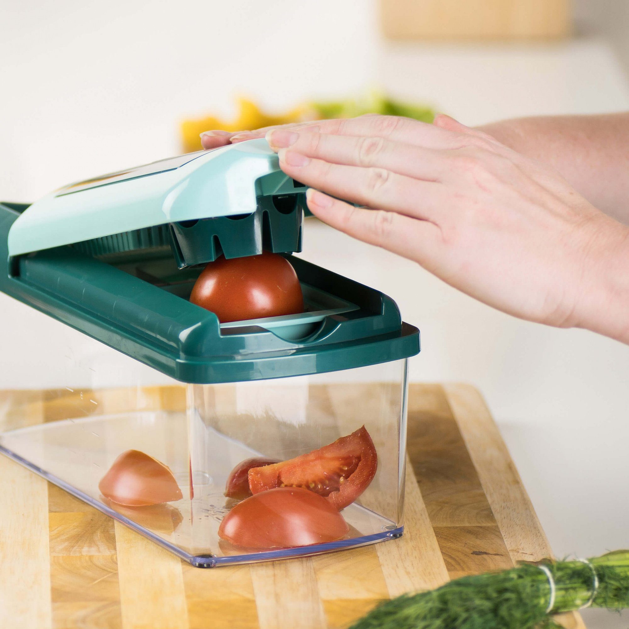 Genius Gemüseschneider Nicer Dicer Fusion Julietti, Set 16-tlg., mintgrün, zahlreiche Zubereitungsmöglichkeiten