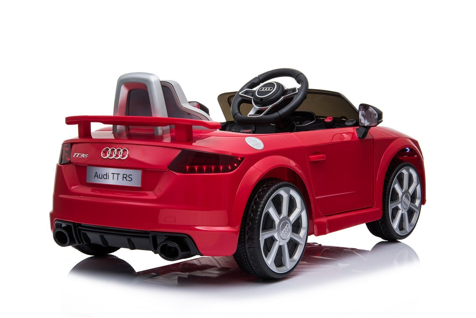 Toys Store Elektro-Kinderauto Audi mit 35 USB Belastbarkeit MP3 AUX-/USB-Anschluss, TT Cabrio Anschluss, RS MP3 und Lenkrad, Fernbedienung Fernsteuerung kg, am Motorsound Hupe und