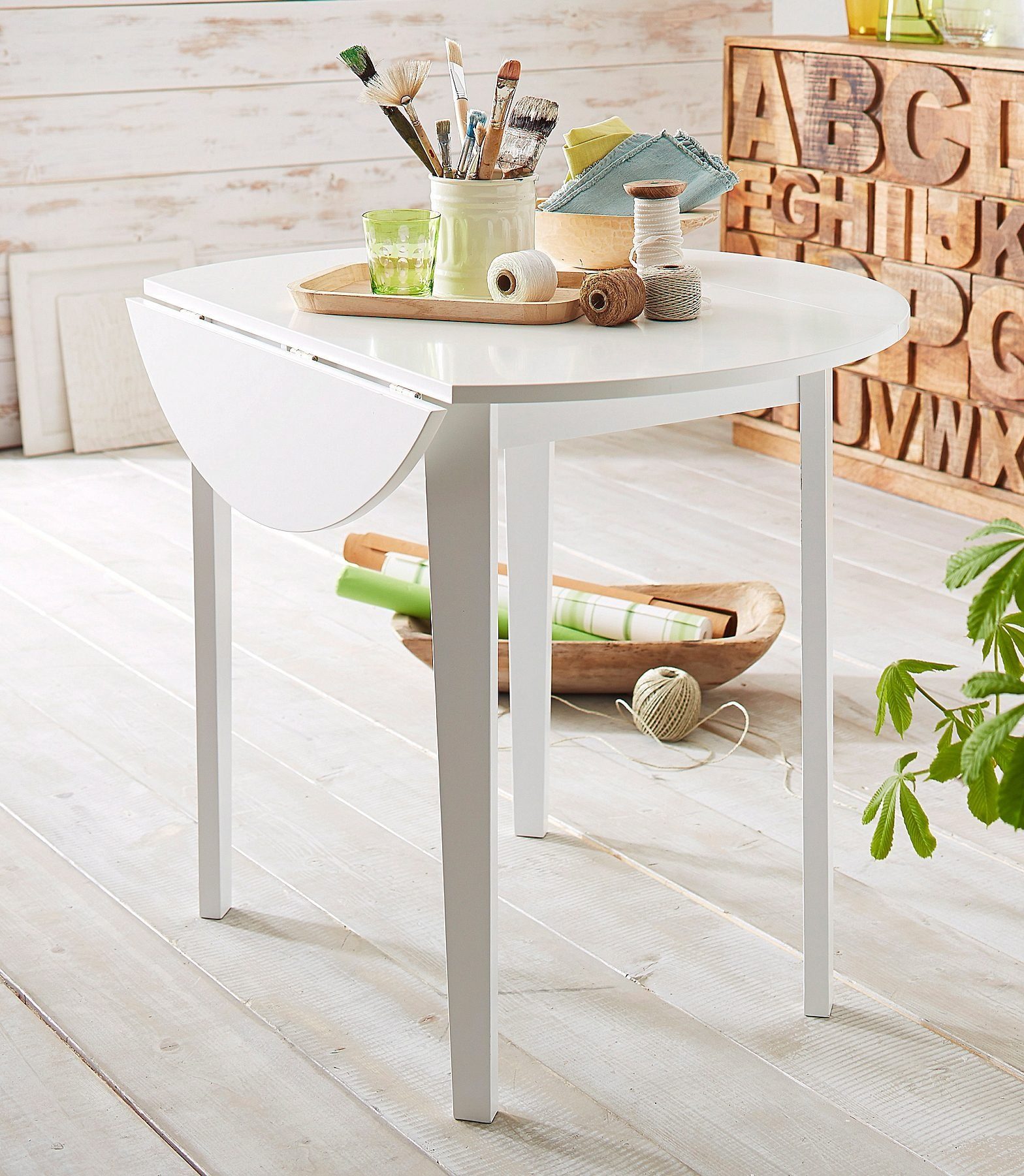 OTTO home Esstisch, mit abklappbaren Seitenteilen, in zwei Farbvarianten, H günstig online kaufen