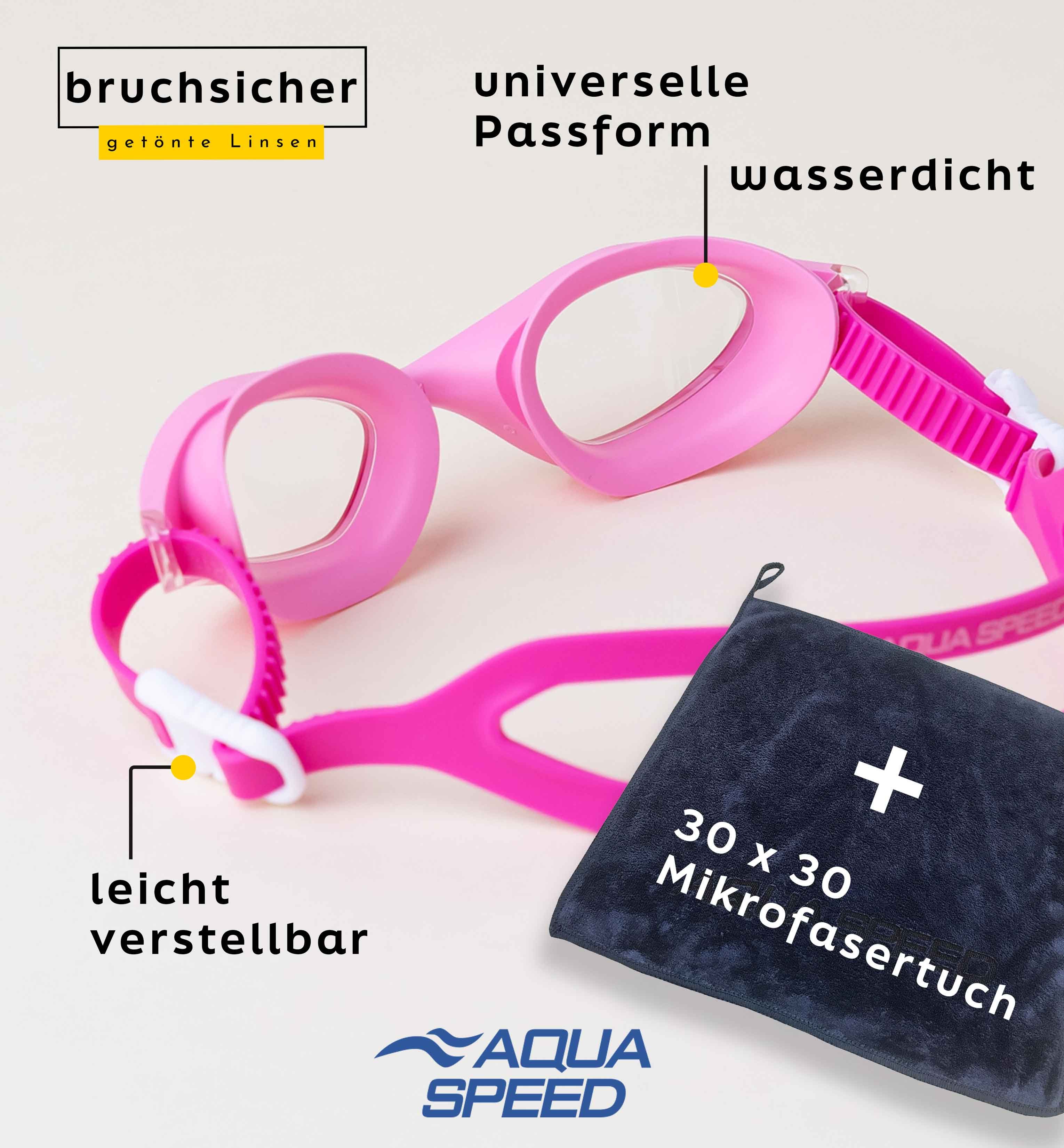 Aqua Speed Schwimmbrille Serenity Schwimmmaske verspiegelt rosa – Anti-Fog & UV-Filter, (Bequem bei sensibler Haut – ideal für tägliche Nutzung), Elastischer Gurt & Soft-Dichtung – ideal für Vielschwimmer