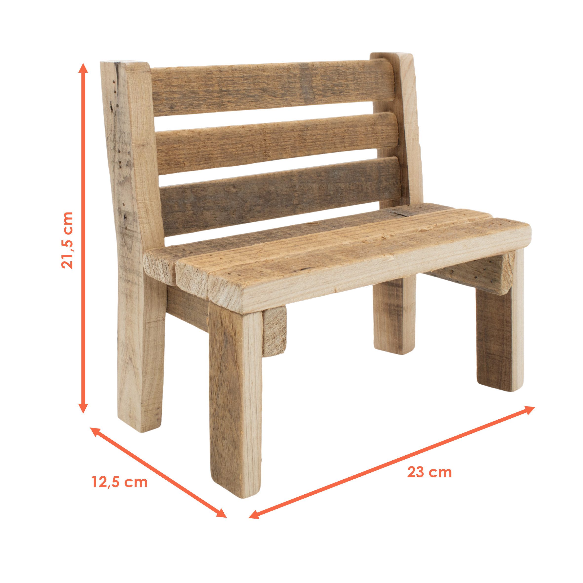 Spetebo Blumenbank Miniatur Dekobank aus Holz günstig online kaufen