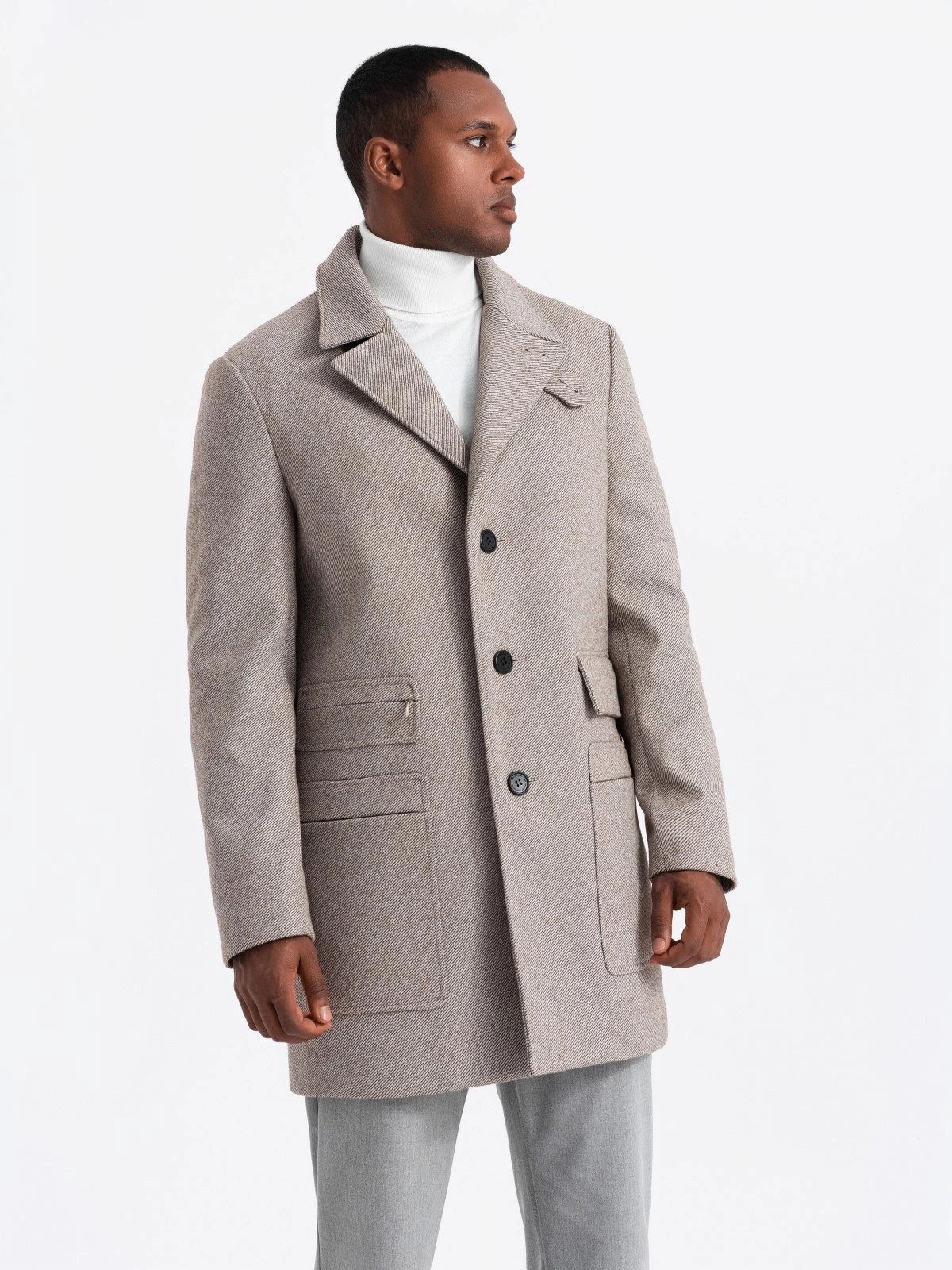 OMBRE Langmantel Einreihiger Herrenmantel mit Taschen günstig online kaufen