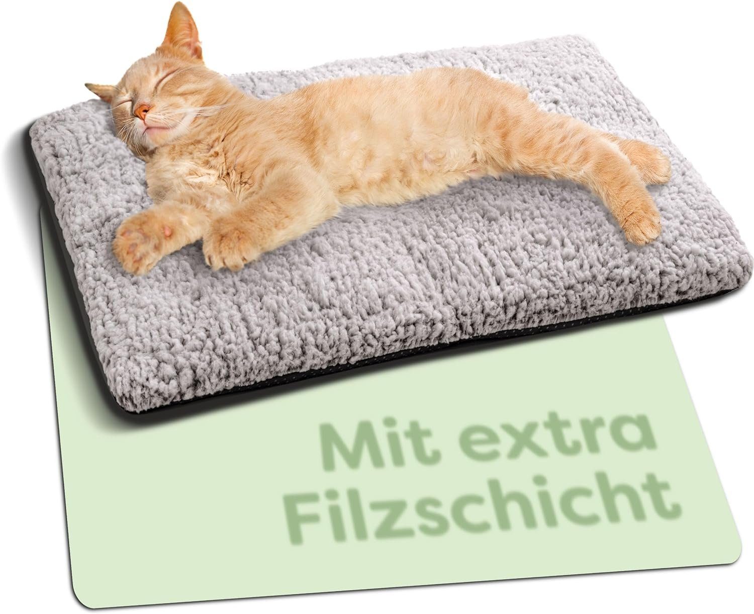Knupis Tierdecke Für Katzen und Hunde - Selbstheizende Decke 60x45cm - Waschbarer Bezug, Weich & kuschelige Wärmedecke - Geräuschdämpfung - Rutschfest