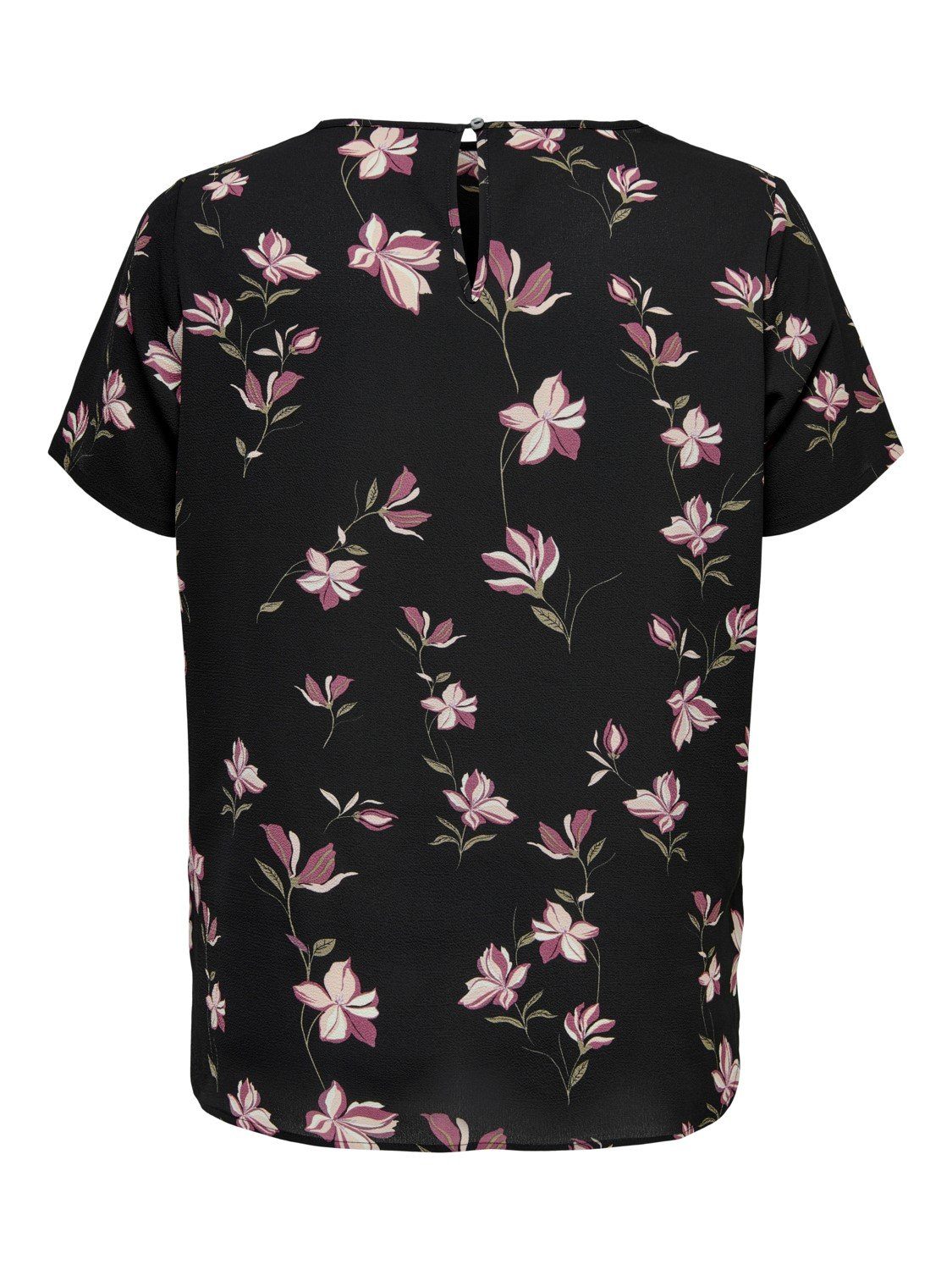 Shirt Bluse Blusenshirt (1-tlg) Schwarz-2 CARVICA CARMAKOMA ONLY in Kurzarm 3906 Plus Design Curvy Übergröße Size