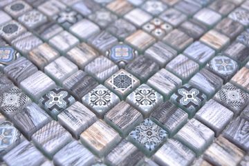 Mosani Mosaikfliesen Glasmosaik Crystal Mosaik dunkelgraublau matt / 10 Mosaikmatten