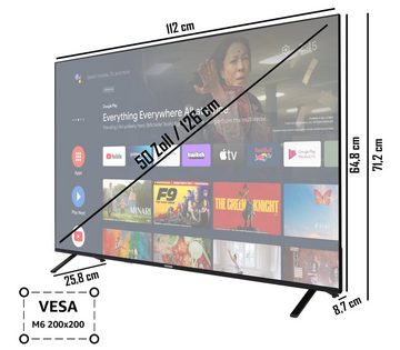 Telefunken XU50AN751S LCD-LED Fernseher (126 cm/50 Zoll, 4K Ultra HD, Android TV, HDR Dolby Vision, Triple-Tuner, Bluetooth, Dolby Atmos)