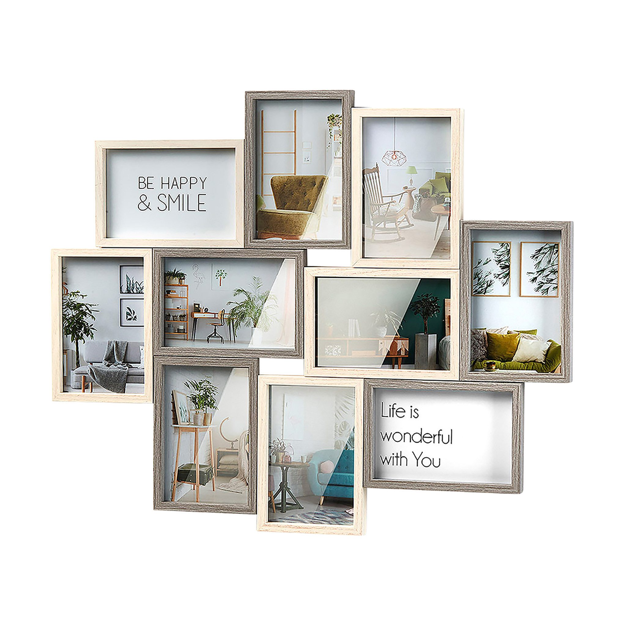 Bilderrahmen Collage Bilderhalter Fotorahmen aus Holz GRAY 10x15 cm