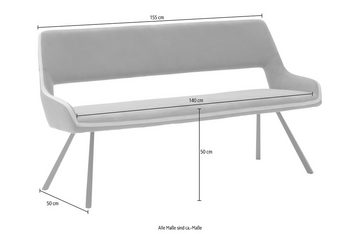 MCA furniture Sitzbank Bayonne, bis 280 kg belastbar, Sitzhöhe 50 cm, wahlweise 155 cm-175 cm breite