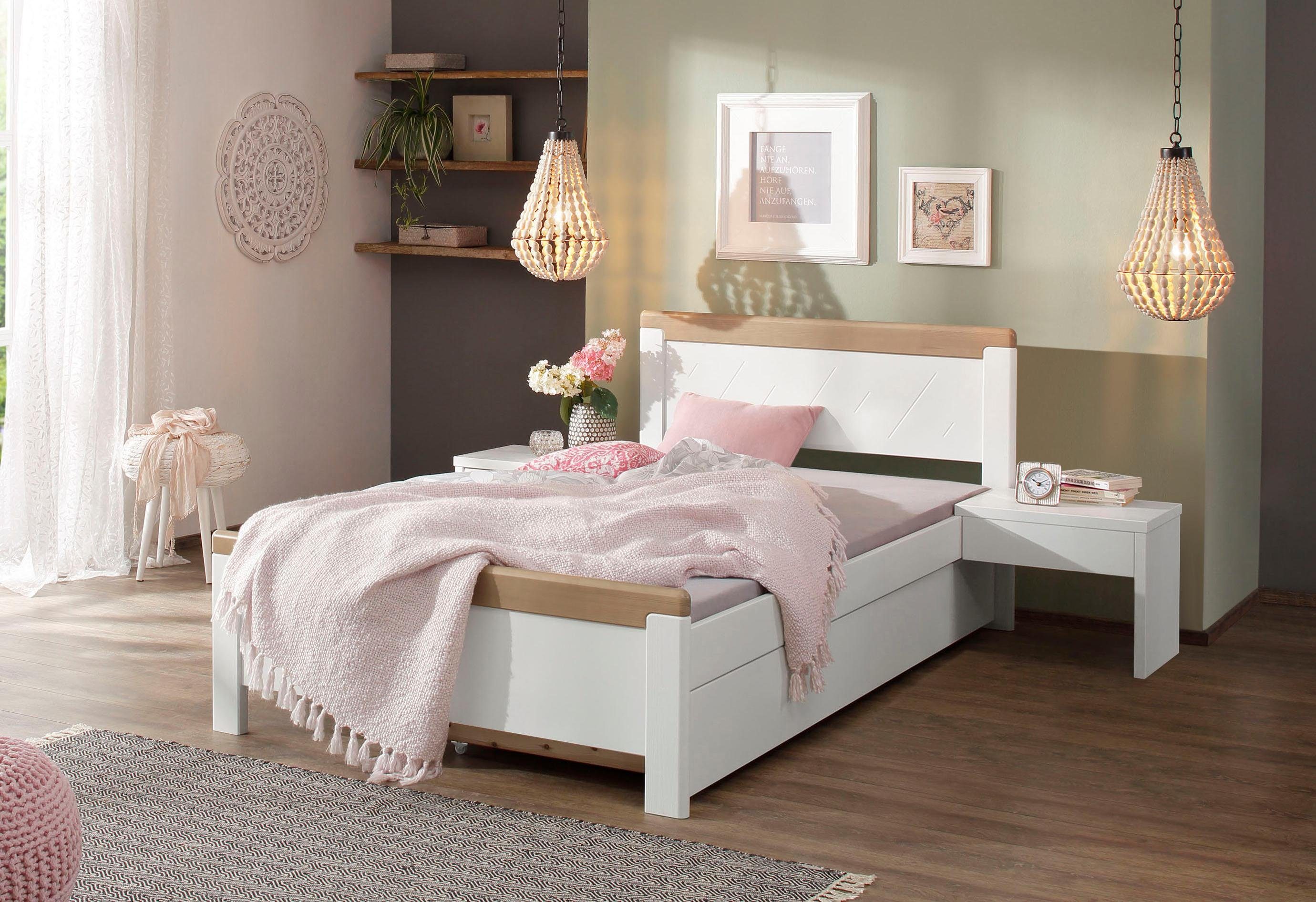 OTTO home Holzbett "CARITA", mit praktischem Rollrost, aus massivem Kiefernholz