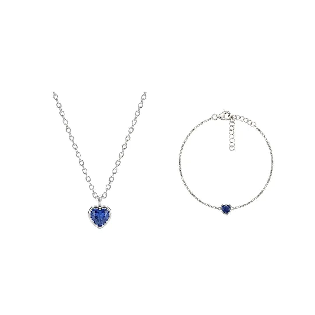 Suzan Gold Schmuckset Azurielle Schmuckset 925 Silber – Elegantes Set aus Halskette und