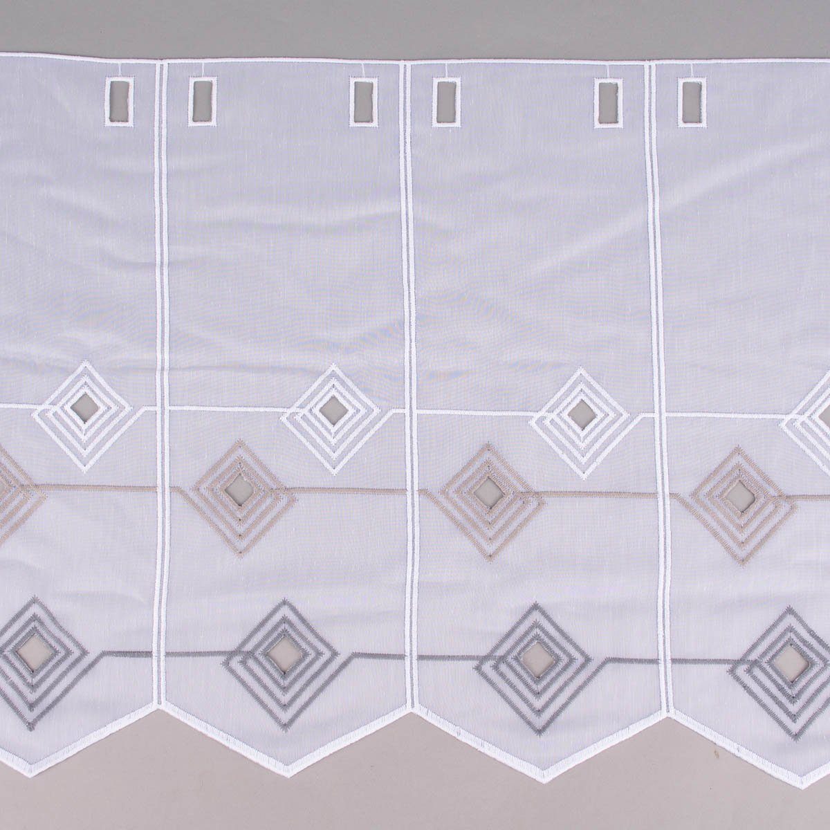 SCHÖNER LEBEN. Meterware Stickerei-Panneaux Bistrogardine Feinbatist nähfre günstig online kaufen