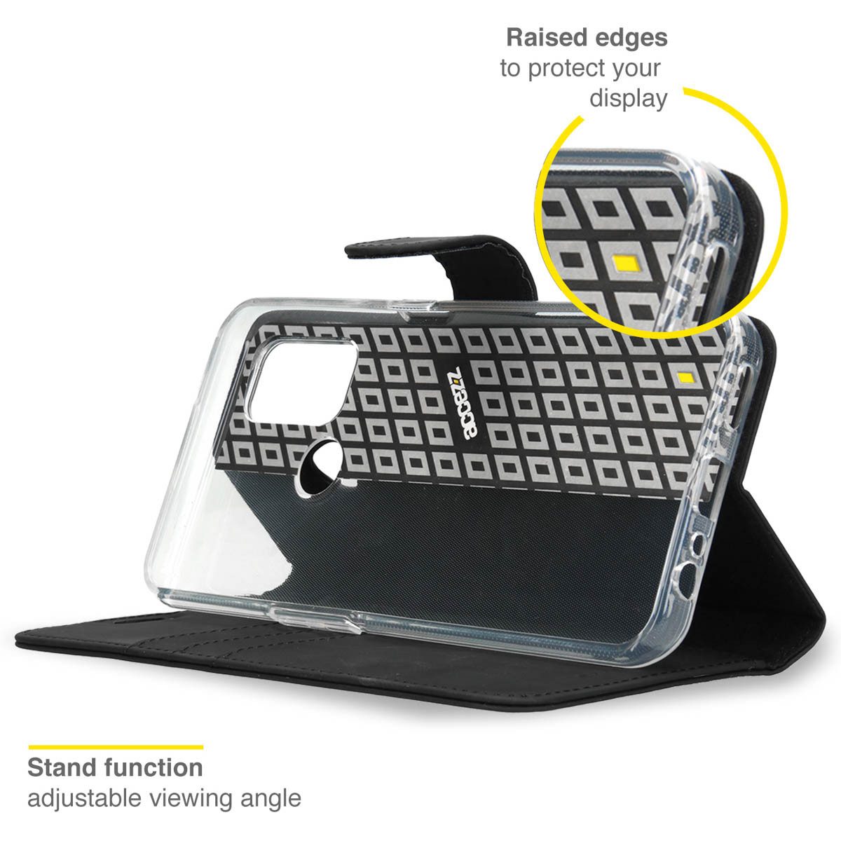 Accezz Smartphone-Mappe Accezz Wallet TPU Klapphülle Oppo A53 / Oppo A53s - Schwarz