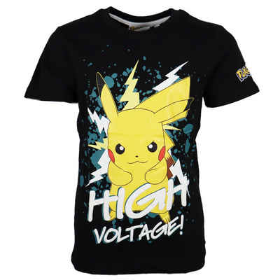 POKÉMON Print-Shirt Pokemon Pikachu Jungen T-Shirt Kurzarm Shirt Gr. 116 bis 152