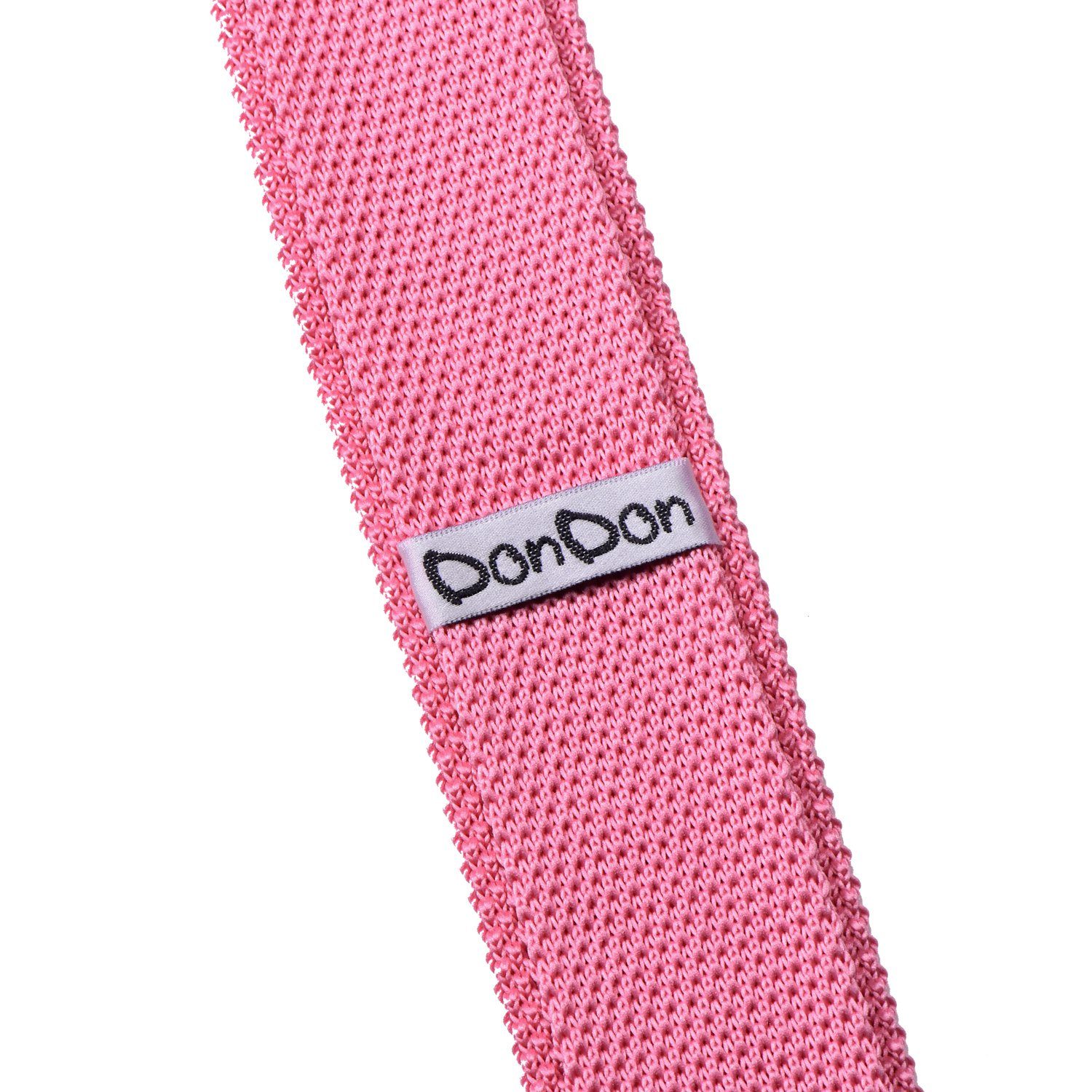 cm (Packung, Büro oder rosa Retro-Look, schmale DonDon 5 Krawatte für festliche 1-St) Krawatte Wollkrawatte Veranstaltungen Strickkrawatte,