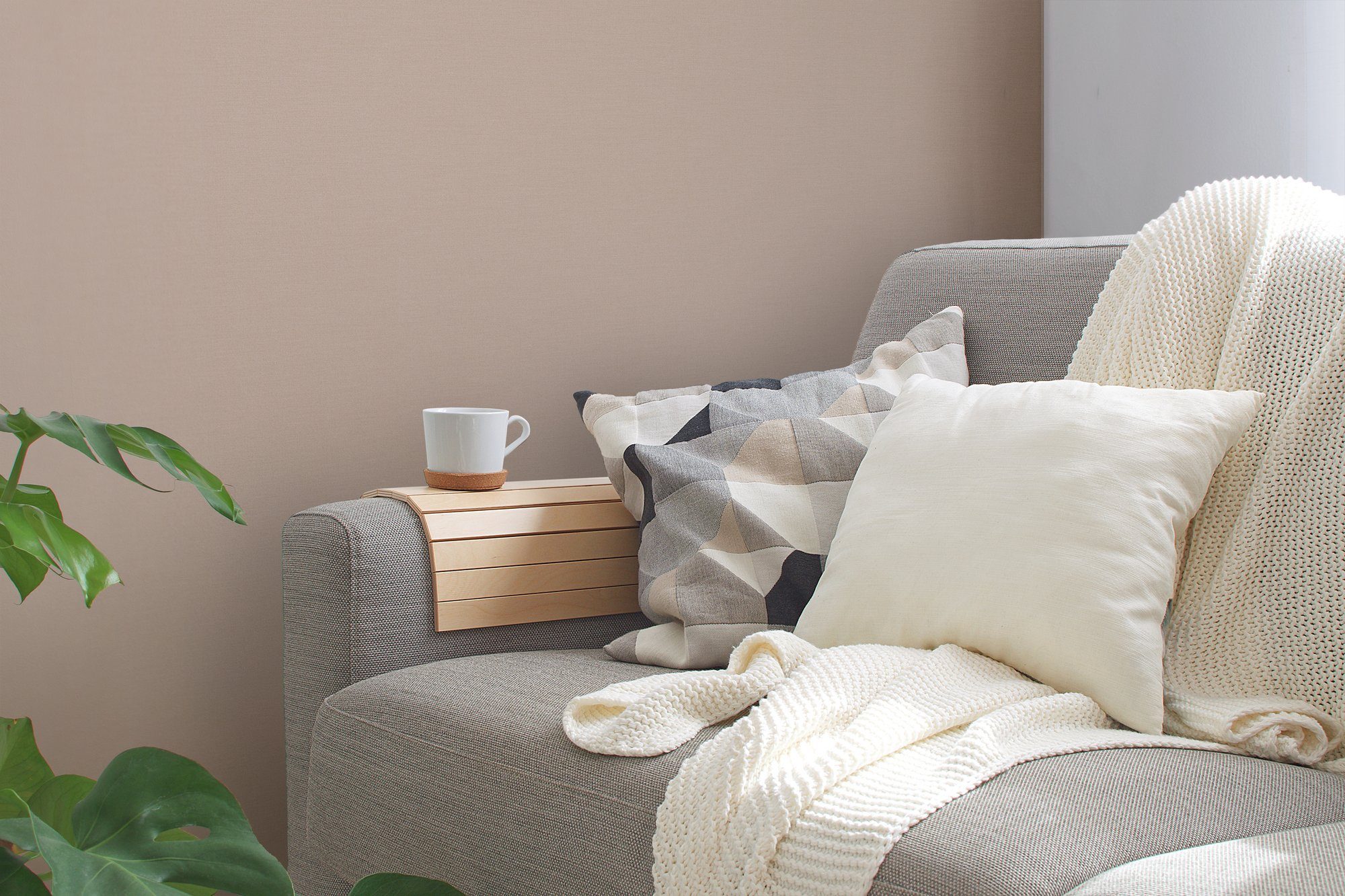 Bricoflor Strukturtapete Beige Vlies Wandtapete Schlicht mit Struktur Einfa günstig online kaufen