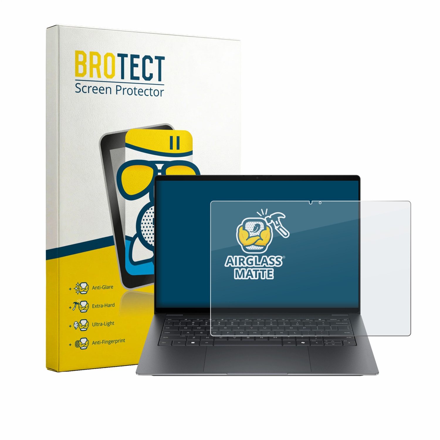 BROTECT Displayschutzglas Folie für HP OmniBook Ultra 14 2026 14-kd0771ngx, Schutzfolie Glas Panzer Display Schutz matt