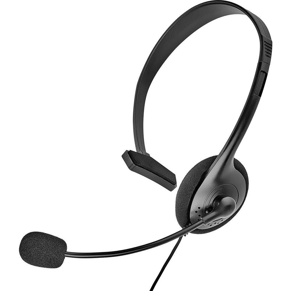 Renkforce 2.5 mm Klinke-Headset mit Spezialbelegung Kopfhörer (Lautstärkeregelung, Mikrofon-Stummschaltung)