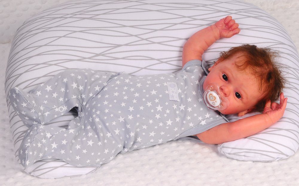 La Bortini Strampler Strampler und Hemdchen Anzug Baby Set in Grau mit Sternchen aus reiner Baumwolle, 44 50 56 62 68 74