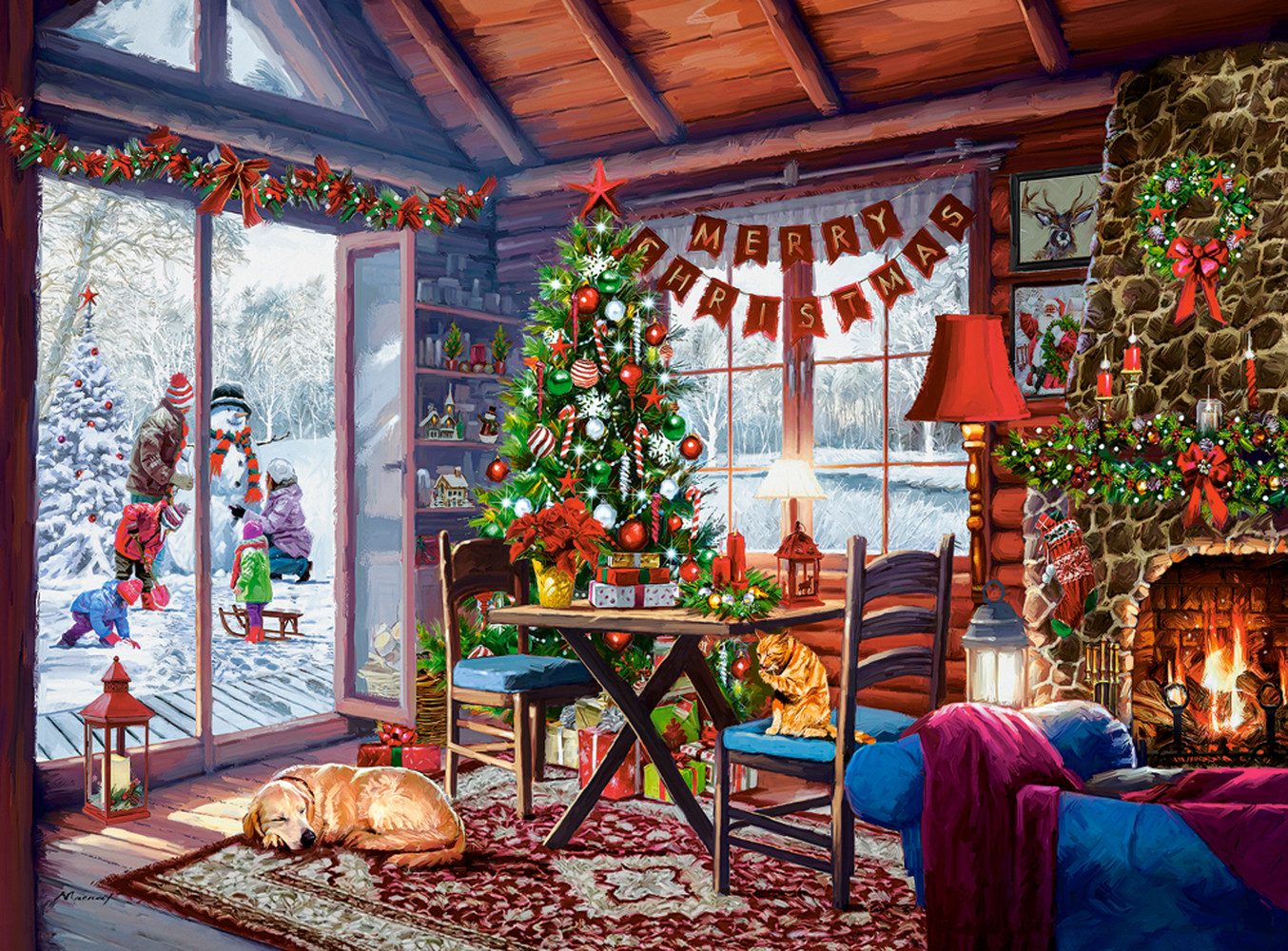 Castorland Puzzle Gemütlicher Weihnachtstag, Puzzleteile