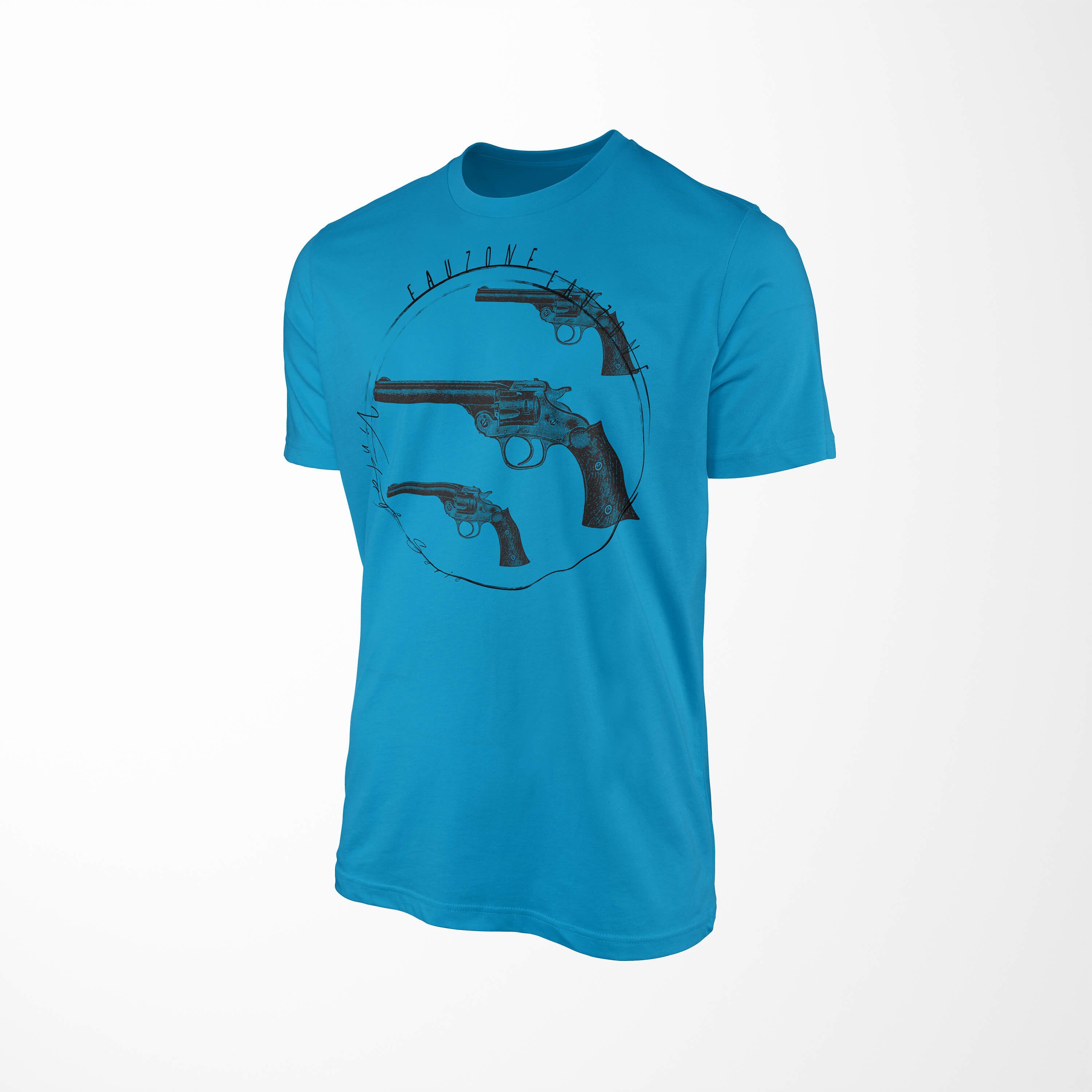 Herren Vintage T-Shirt Pistolen Sinus Art T-Shirt Atoll