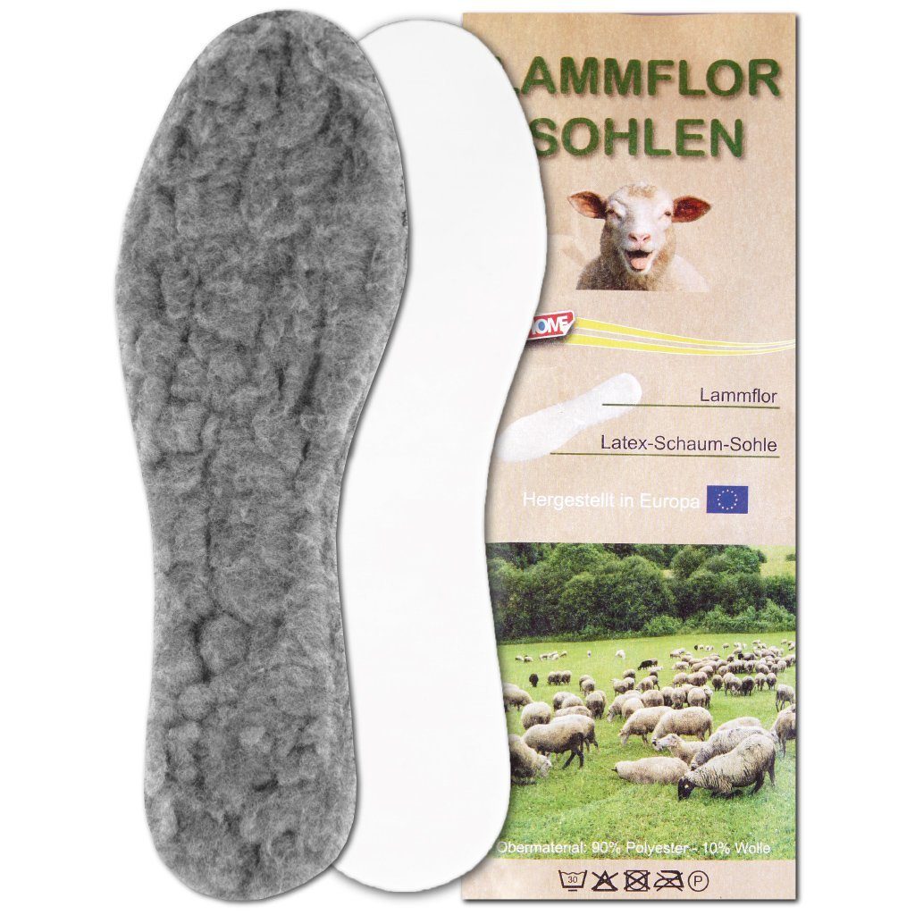 Pro Home Einlegesohlen Lammflor Schuheinlagen (1-tlg), Fußbett  (Zuschneidbar) für alle Altersklassen geeignet, bequeme und atmungsaktive  Schuheinlagesohlen