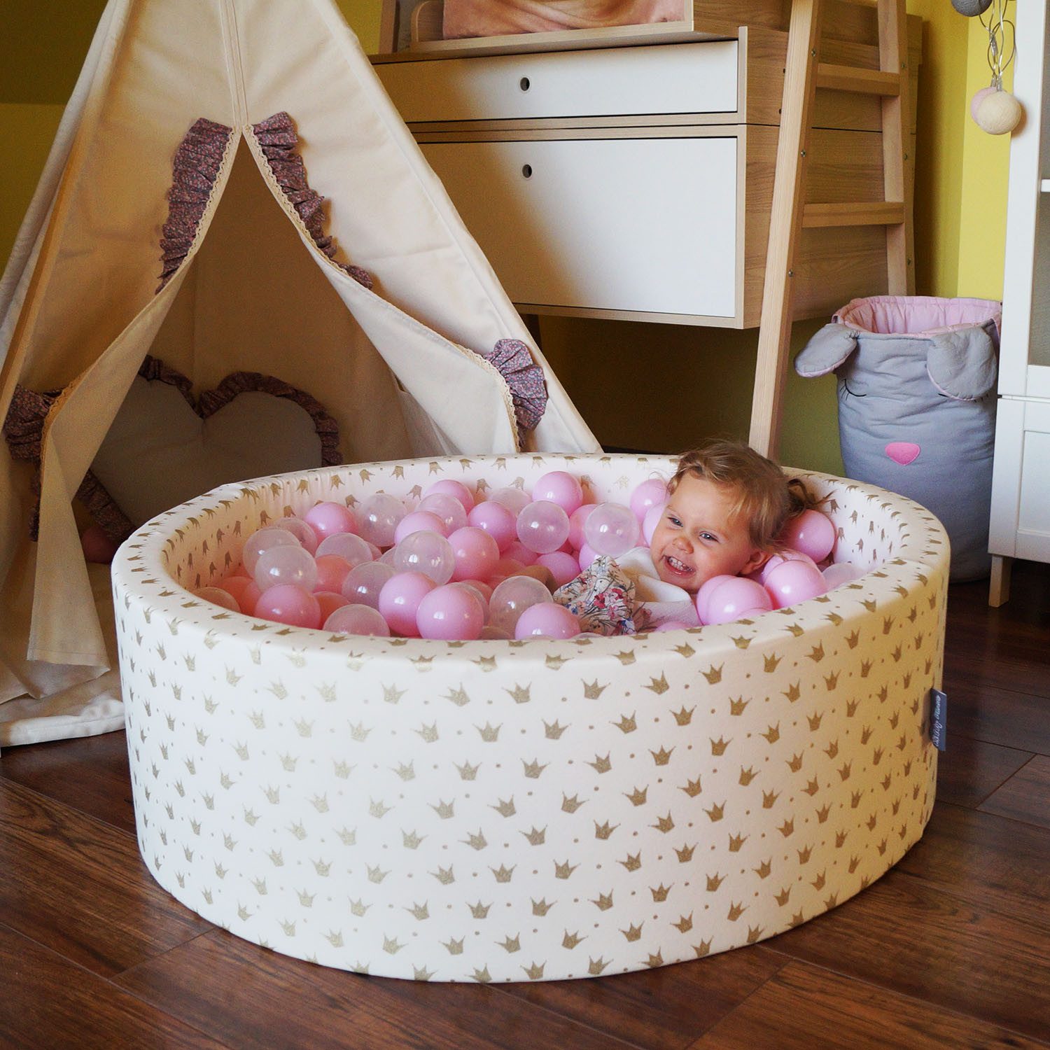 KiddyMoon Bällebad OK30D, (Bällepool mit bunten Bällen, 0-tlg., Bällepool für Babys und Kleinkinder), Made in Europe