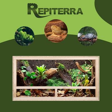 Repiterra Terrarium Holz-Terrarium hochwertig mit Seitenbelüftung 60x30x30 cm, Holzterrarium, aus Wärme-isolierenden OSB-Platten