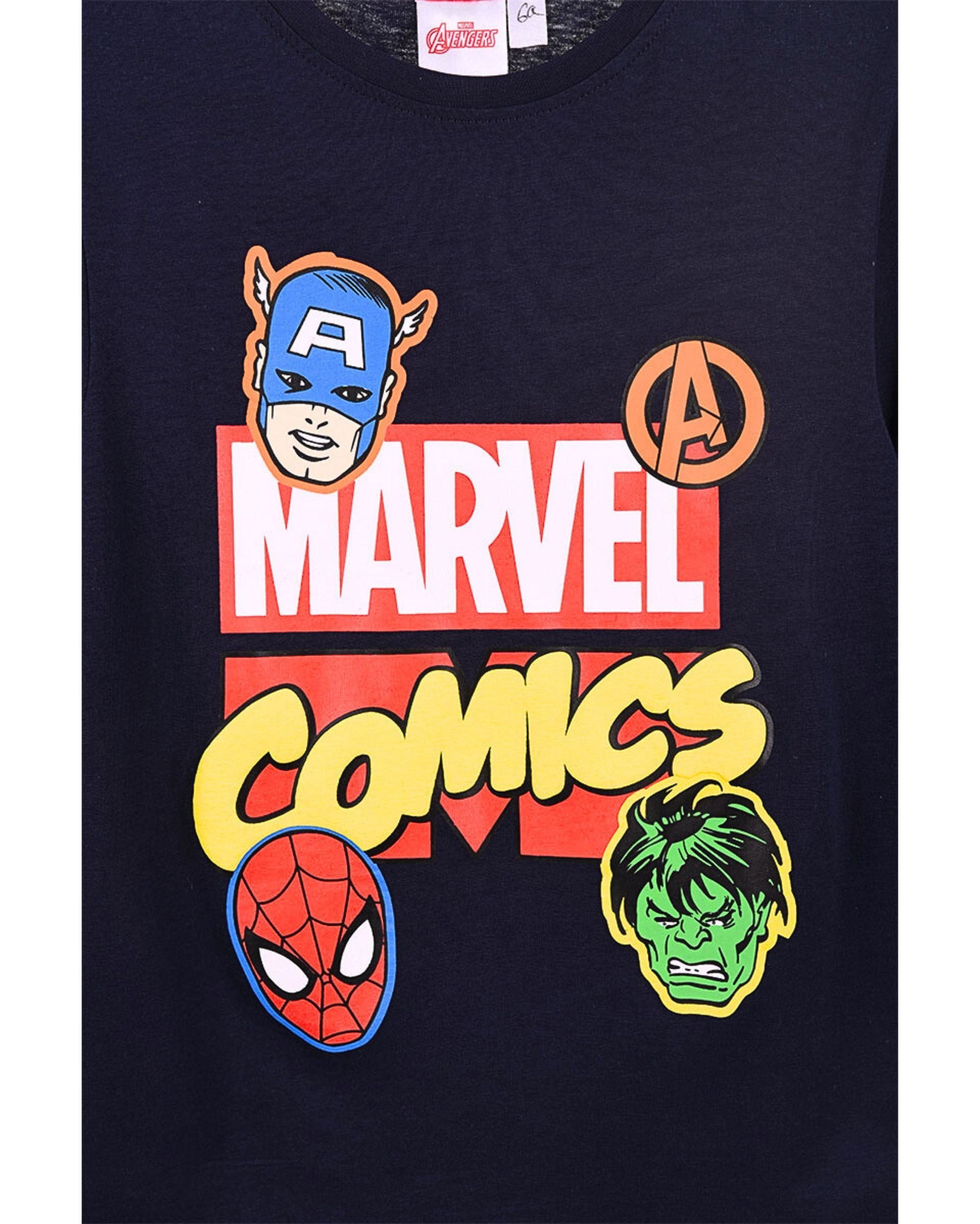 MARVEL Langarmshirt Avengers Comics Jungen 140 Gr. Baumwolle cm Dunkelblau 104 Shirt aus 