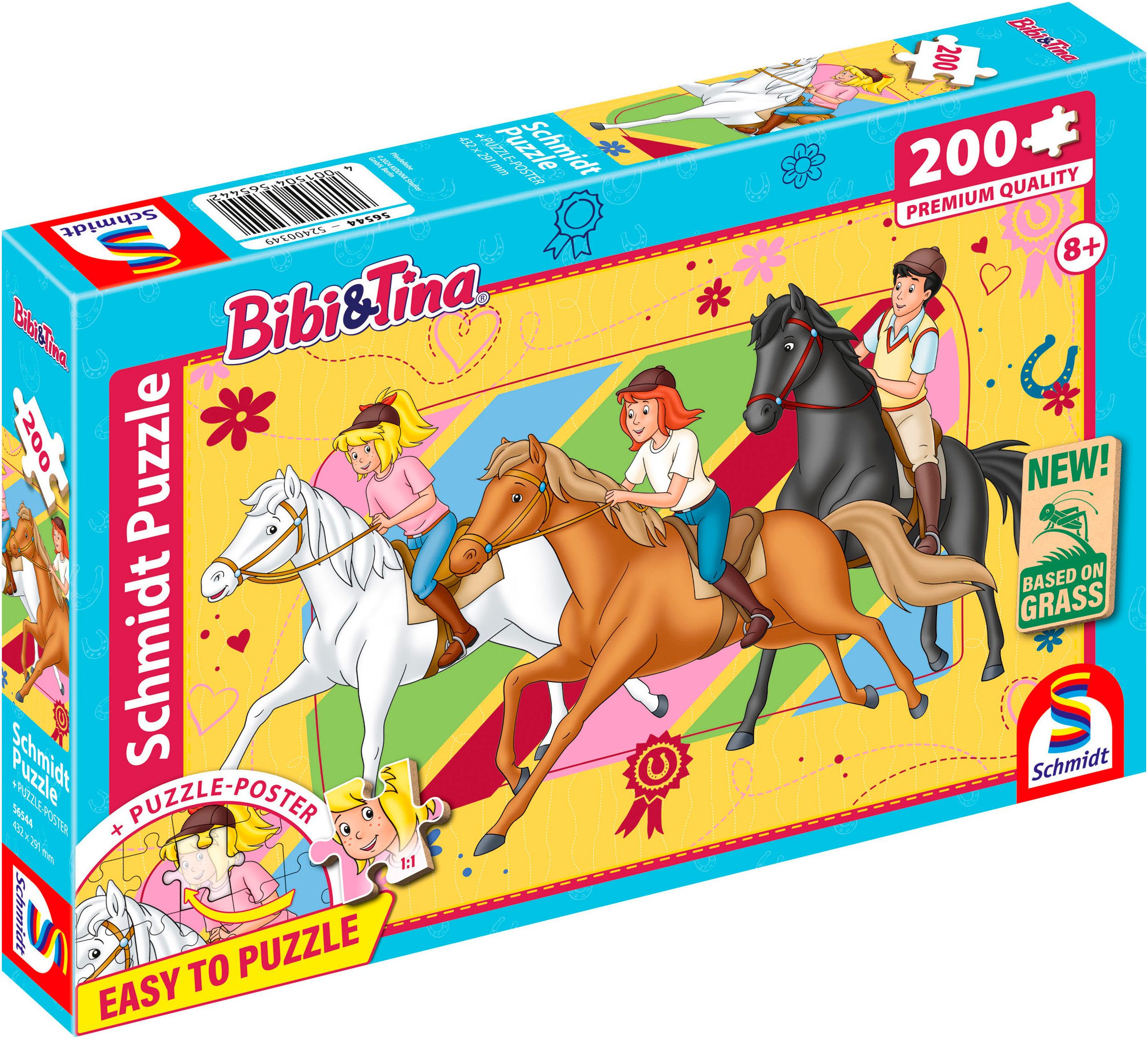 Schmidt Spiele Puzzle Bibi & Tina, Pferdeliebe, 200 Puzzleteile, Made in Europe
