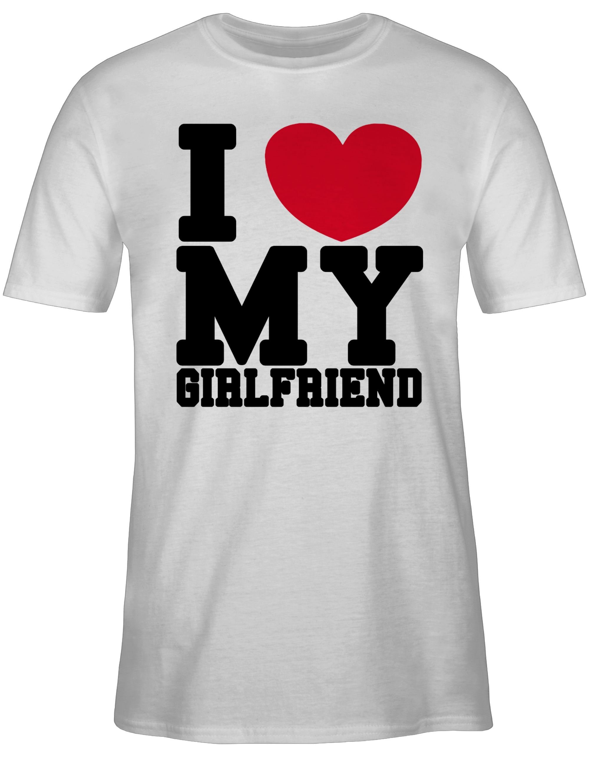 I 1 Ich my liebe meine - my GF Geschenk Girlfriend Valentinstag Freundin Love T-Shirt love Partner Weiß Liebe Shirtracer