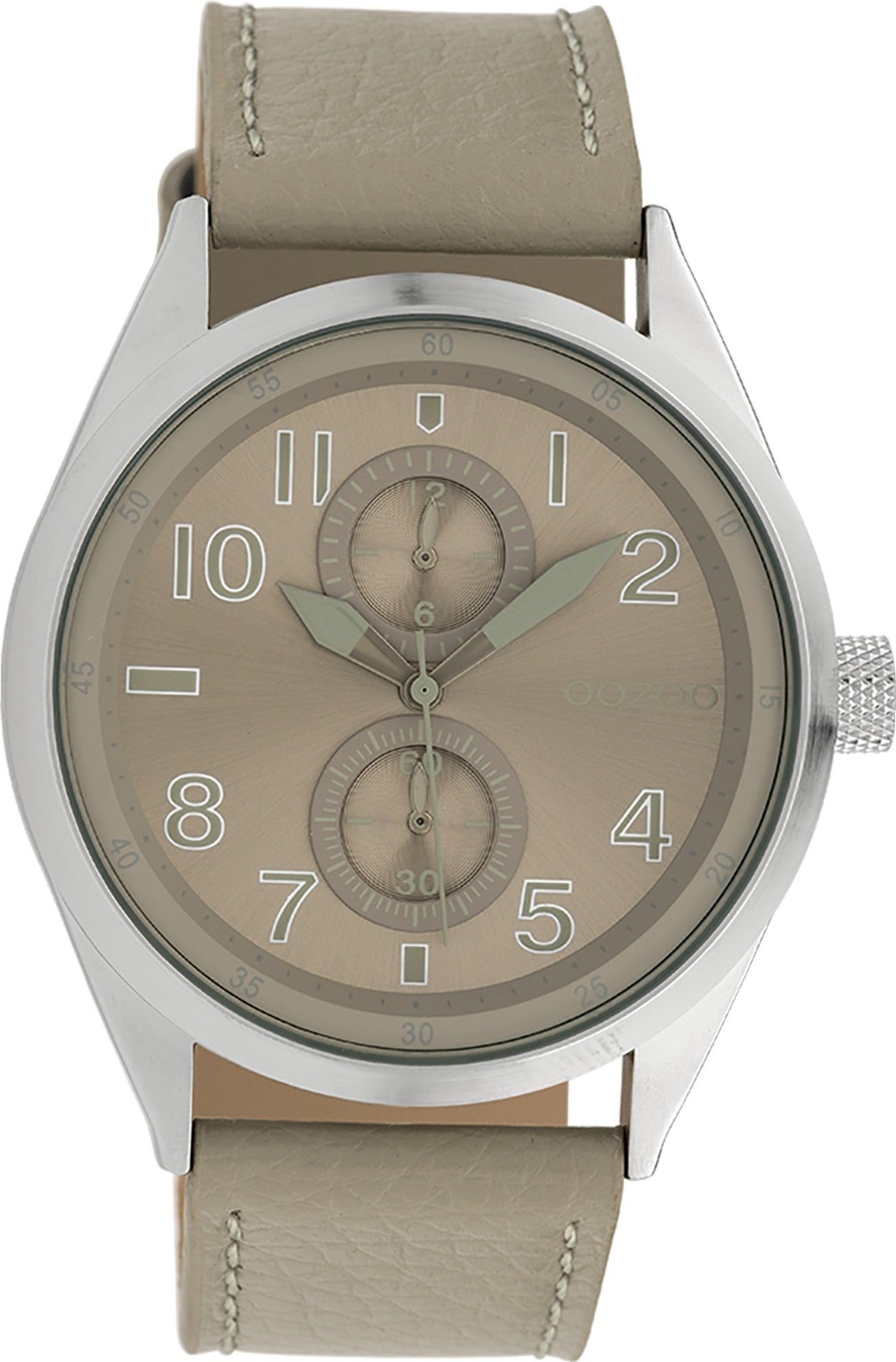 42mm) Laufwerk Herrenuhr Quarzuhr Timepieces groß Fashion-Style, Armbanduhr Japanisches OOZOO Oozoo rund, Analog, (ca. Herren Lederarmband,