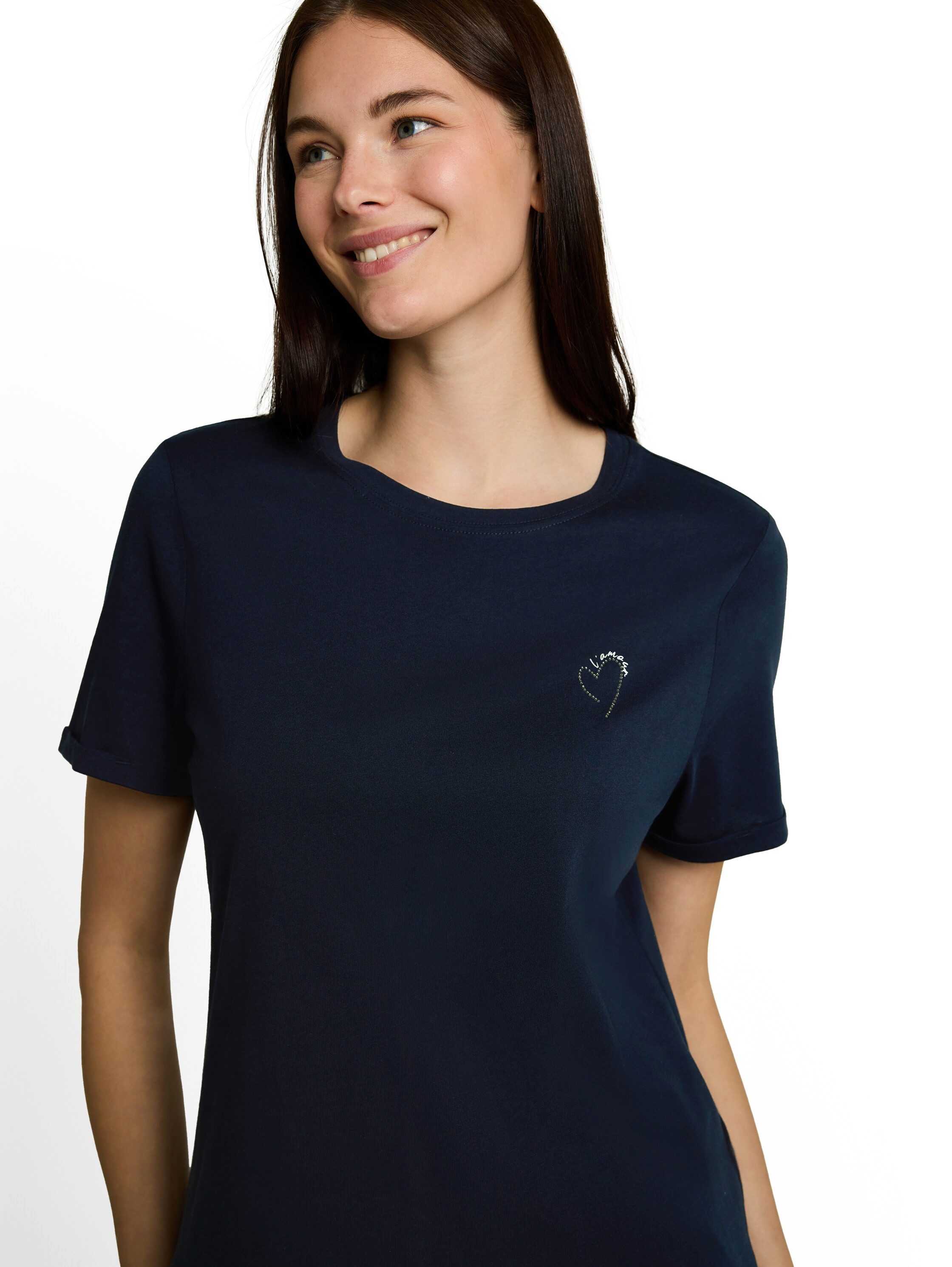TOM TAILOR Kurzarmshirt Sommershirt mit kleinem Statement-Print