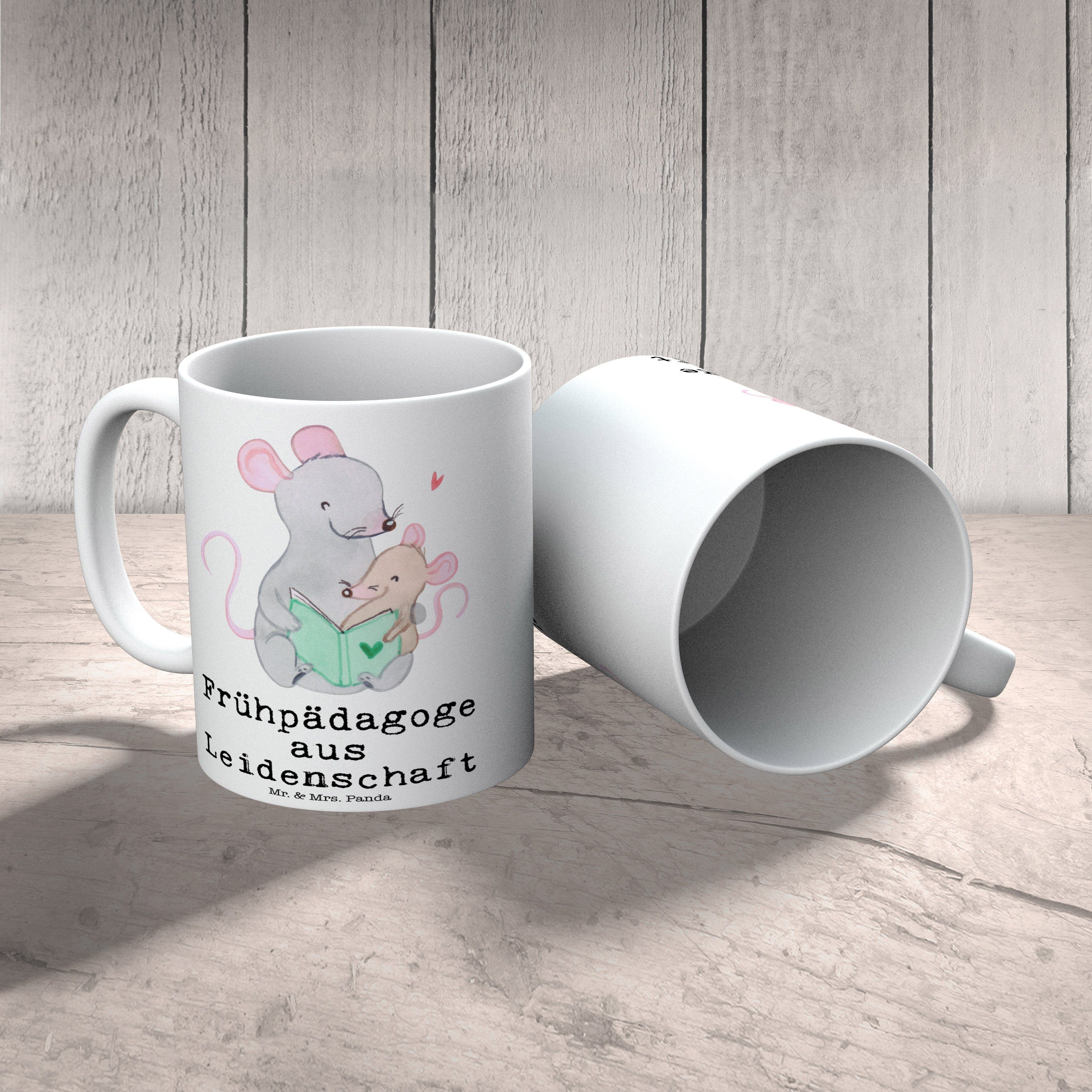 Familienleben, Mrs. Mr. Leidenschaft Kaffe, Weiß Tasse - & aus Frühpädagoge - Panda Geschenk, Keramik