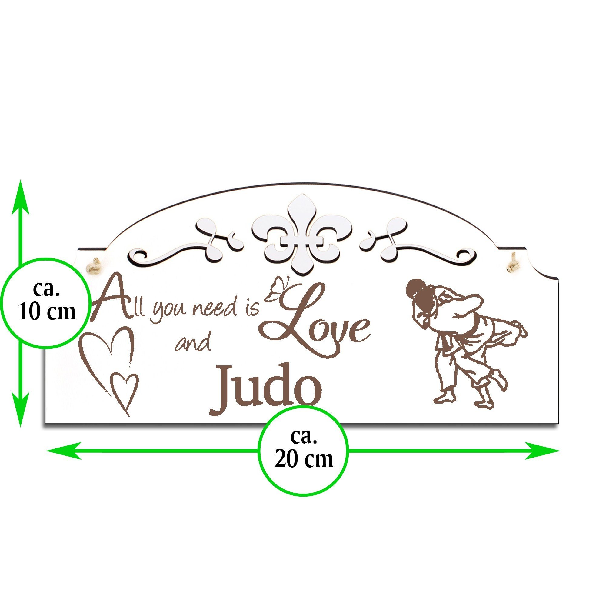 Hängedekoration Love 20x10cm Deko you Dekolando need Judo All is